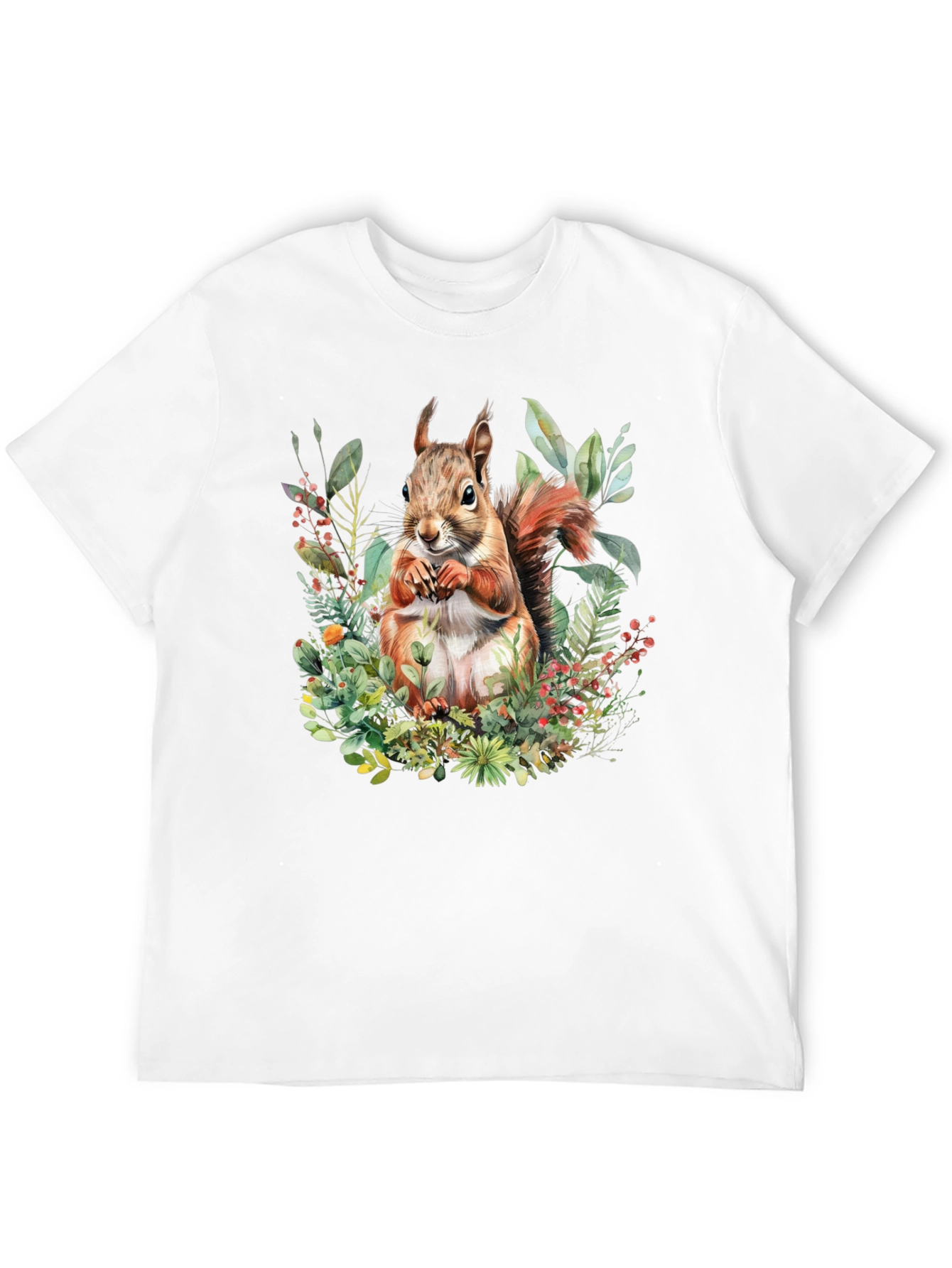 Black Squirrel Floral Print T-Shirt view 12