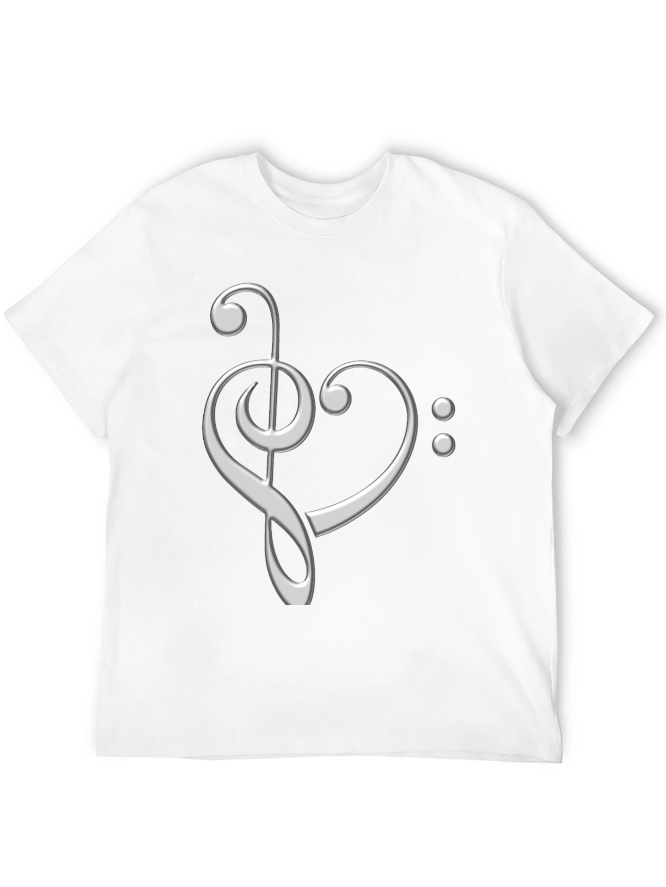 Black Musical Heart Graphic Tee - Black Cotton T-Shirt view 12