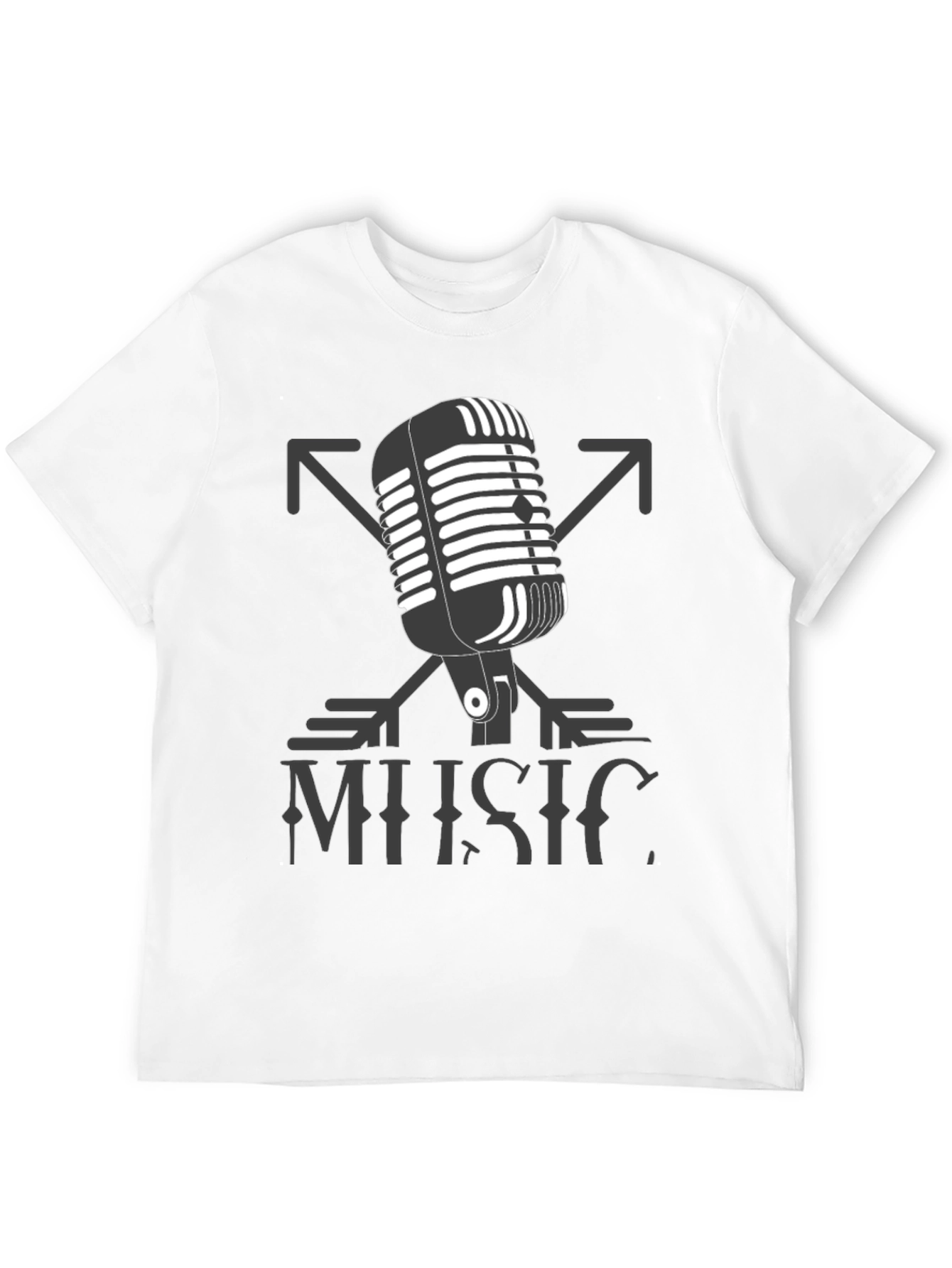 Black Vintage Microphone Music Tee view 12