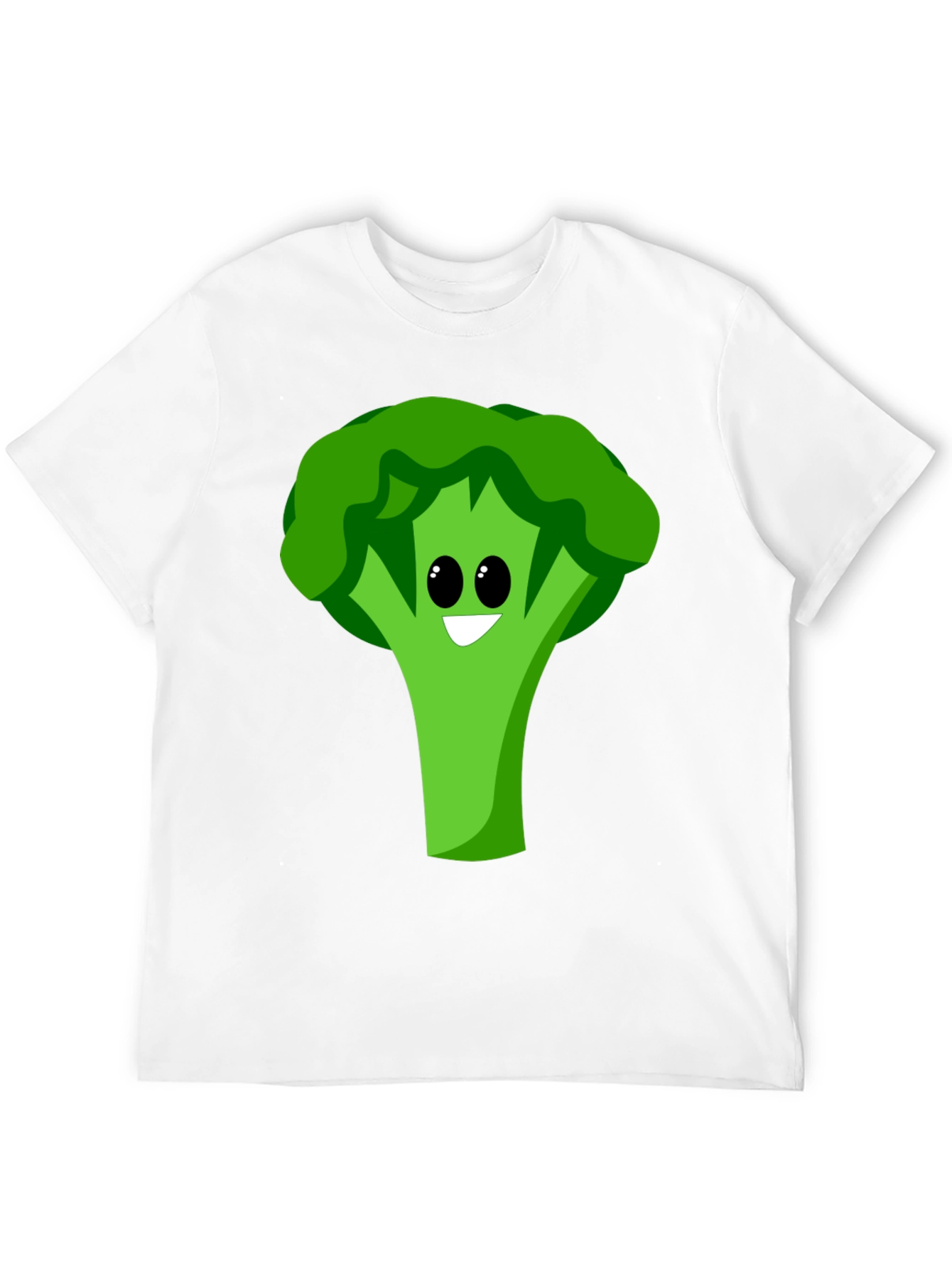 Black Cartoon Broccoli Graphic Tee - Black Cotton Blend view 12
