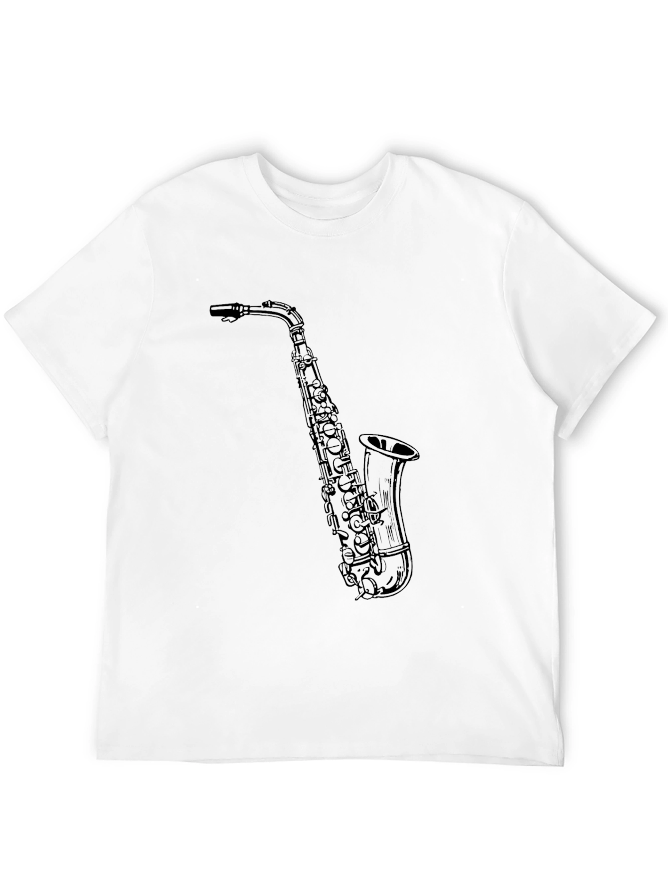 Black Saxophone Graphic Tee - Black Cotton Blend view 12
