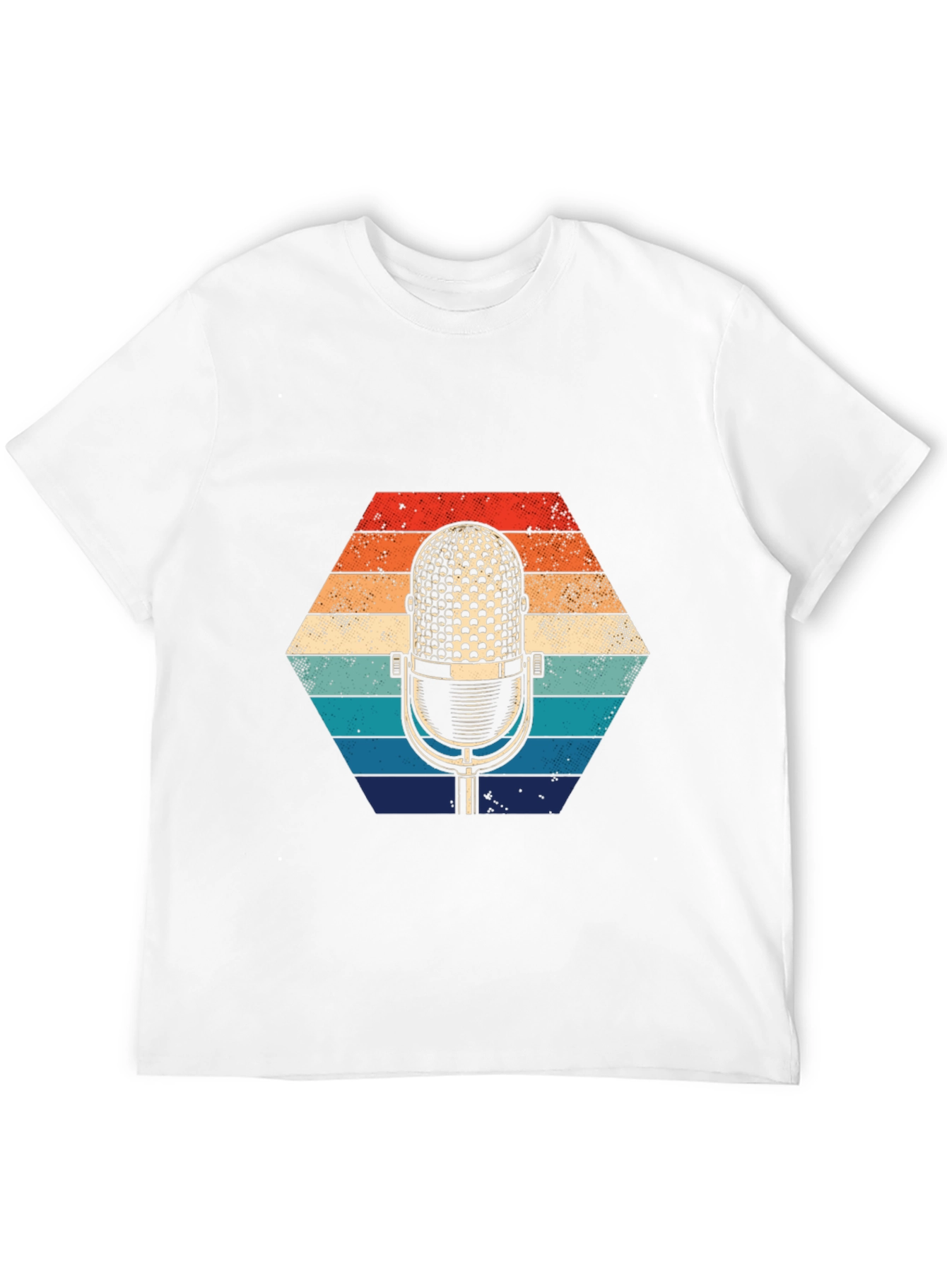 Black Retro Microphone Graphic Tee view 12