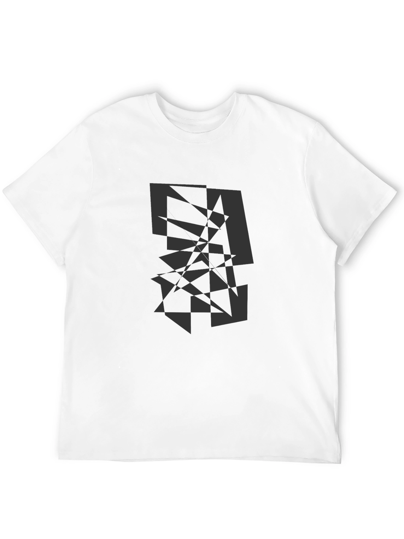 Black Abstract Geometric Graphic Print Crew Neck T-Shirt view 12