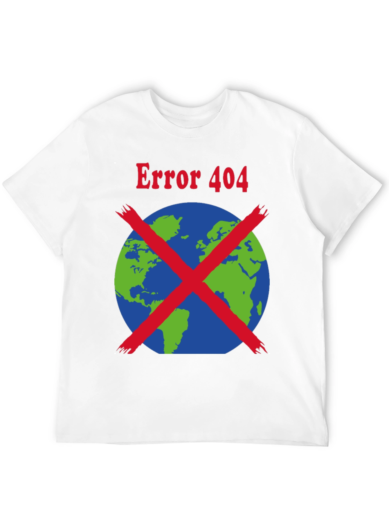 Black Error 404 Earth Graphic T-Shirt view 12