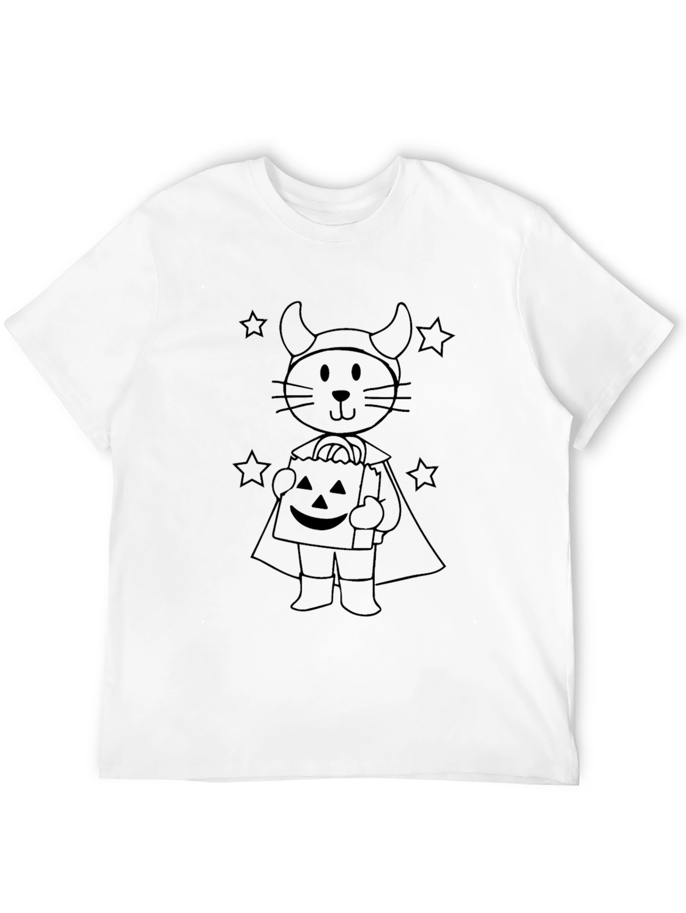 Black Halloween Cat Tee - Devil Costume Trick or Treat T-Shirt view 12