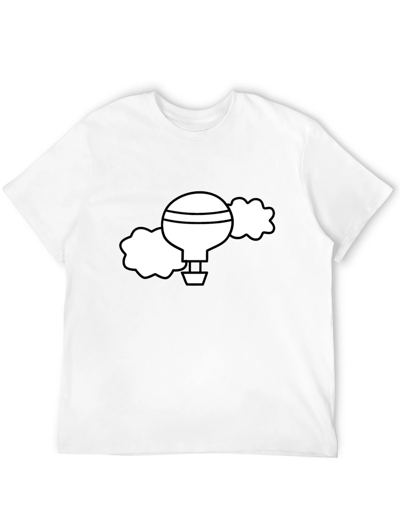 Black Black T-Shirt with Whimsical Hot Air Balloon Graphic view 12