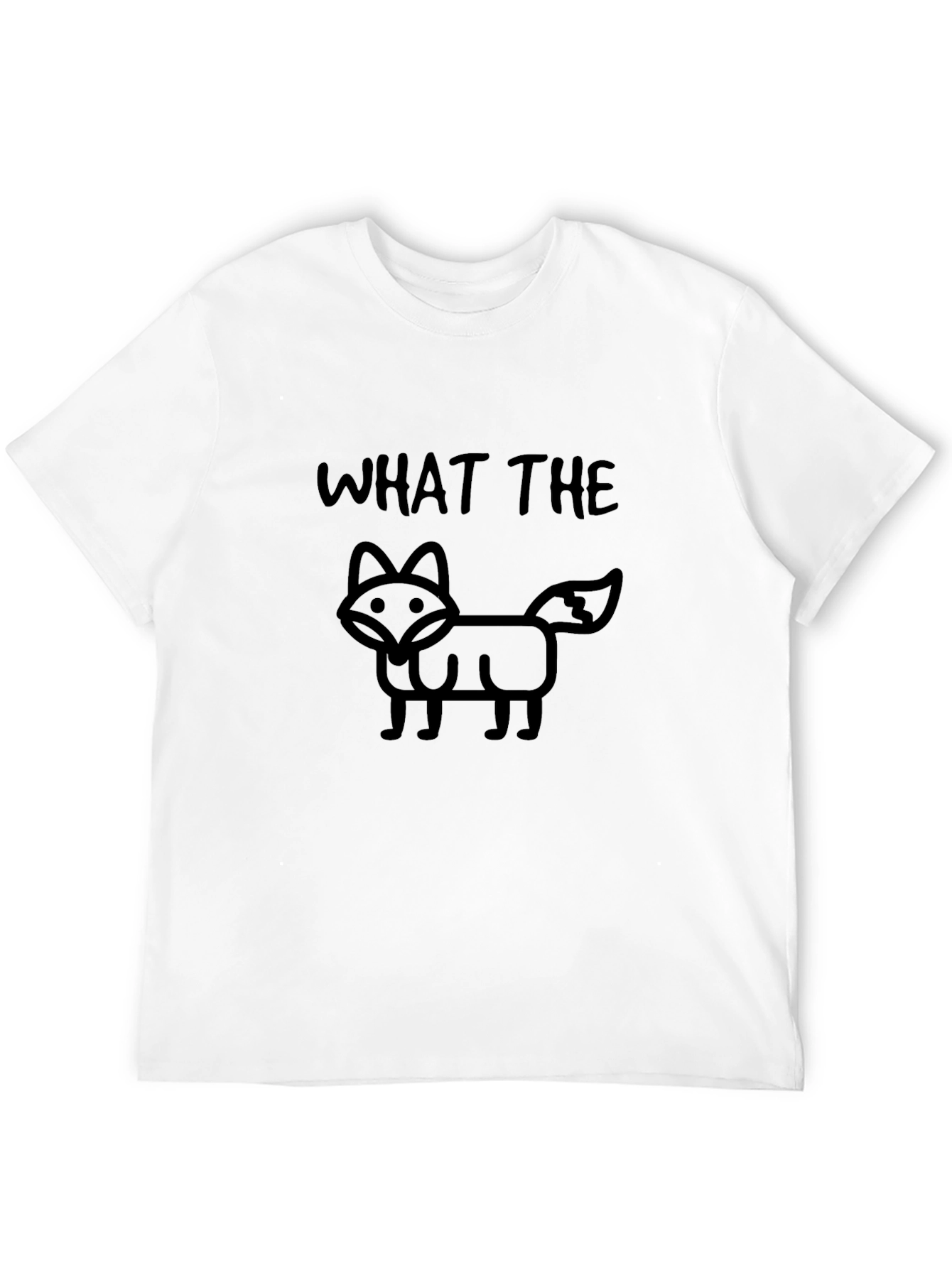 Black What The Fox Funny Graphic Tee - Black Crew Neck T-Shirt view 12