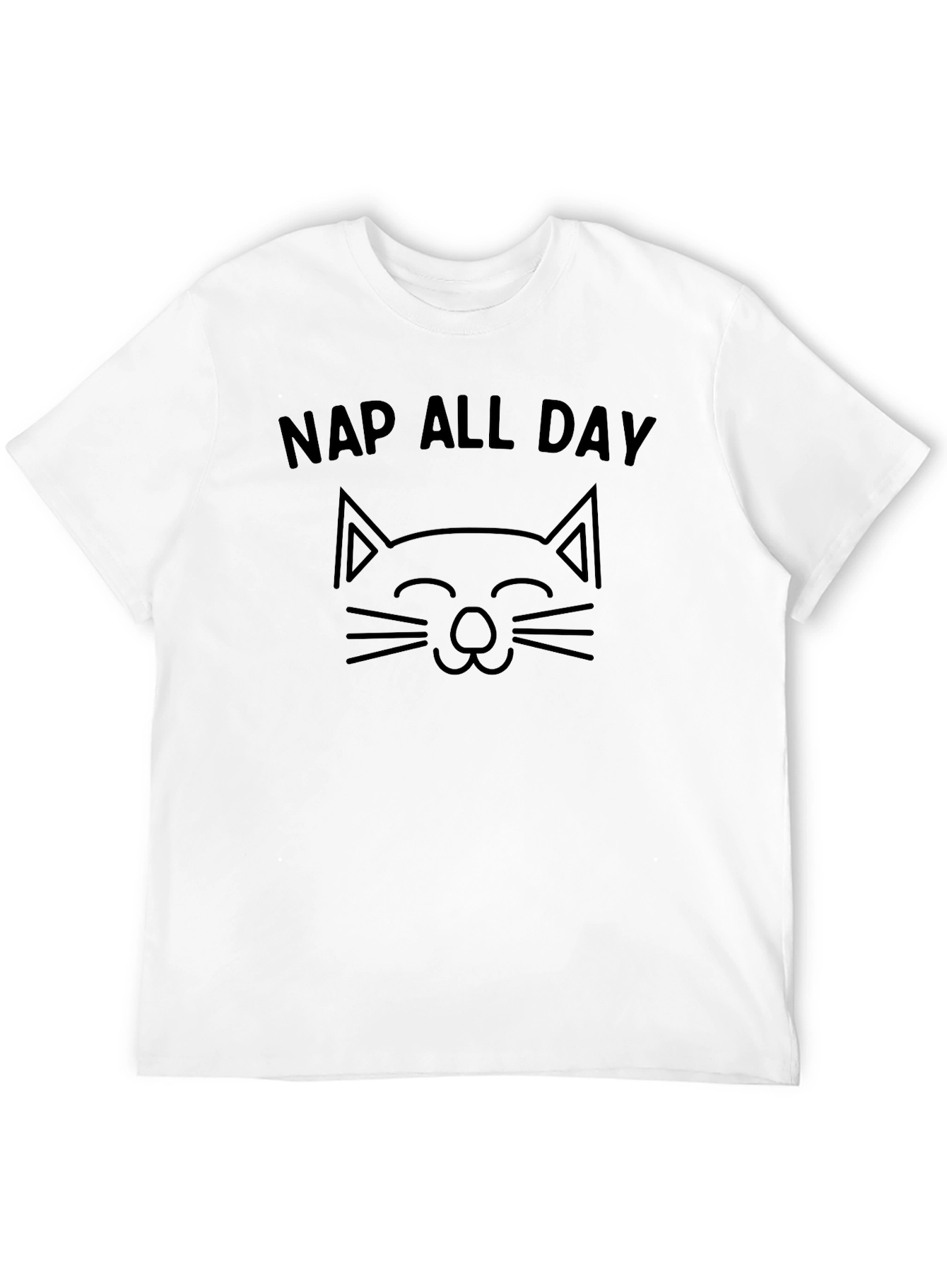Black Nap All Day Cat Graphic T-Shirt - Soft Cotton Tee view 12
