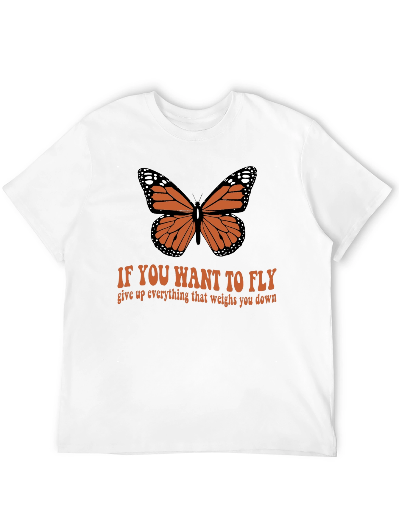Black Butterfly Quote T-Shirt - If You Want to Fly Tee view 12