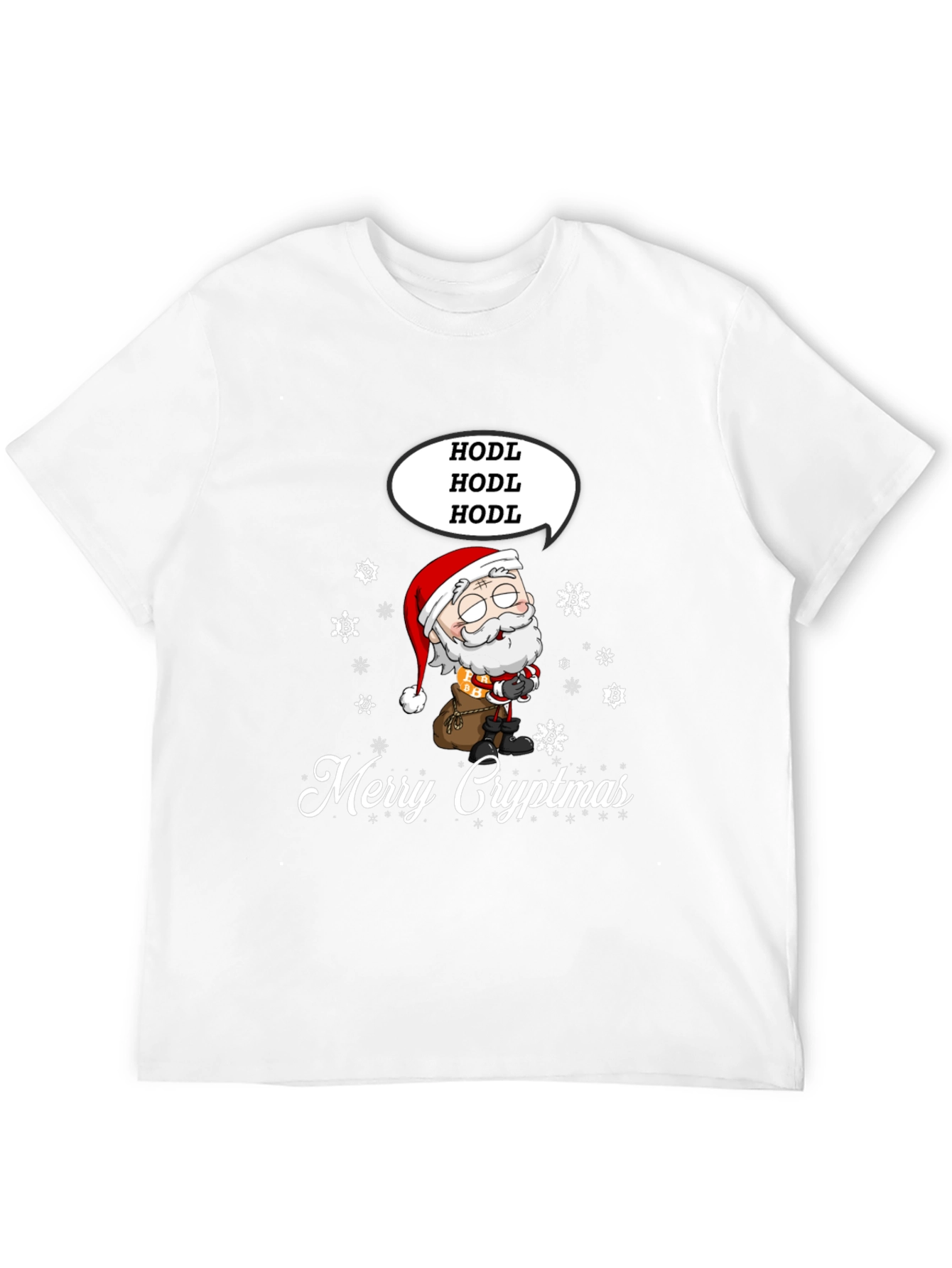Black Merry Cryptmas HODL Santa Tee view 12