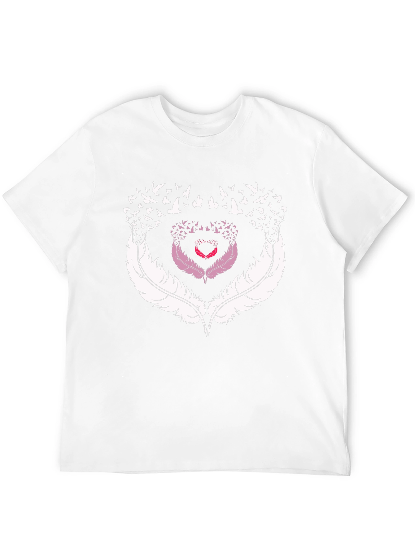Black Feather Heart Bird T-Shirt view 12