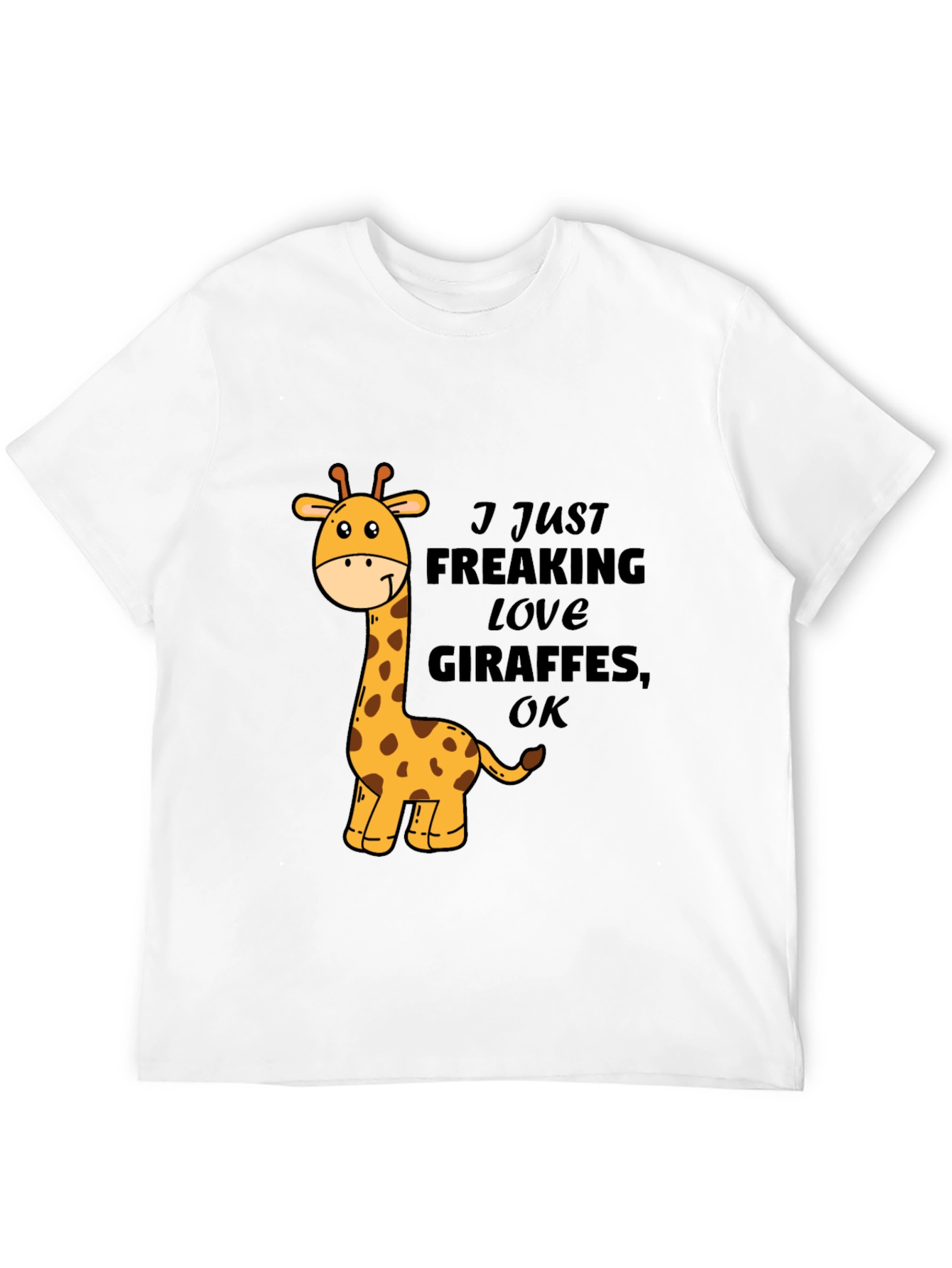 Black I Love Giraffes Black T-Shirt view 12
