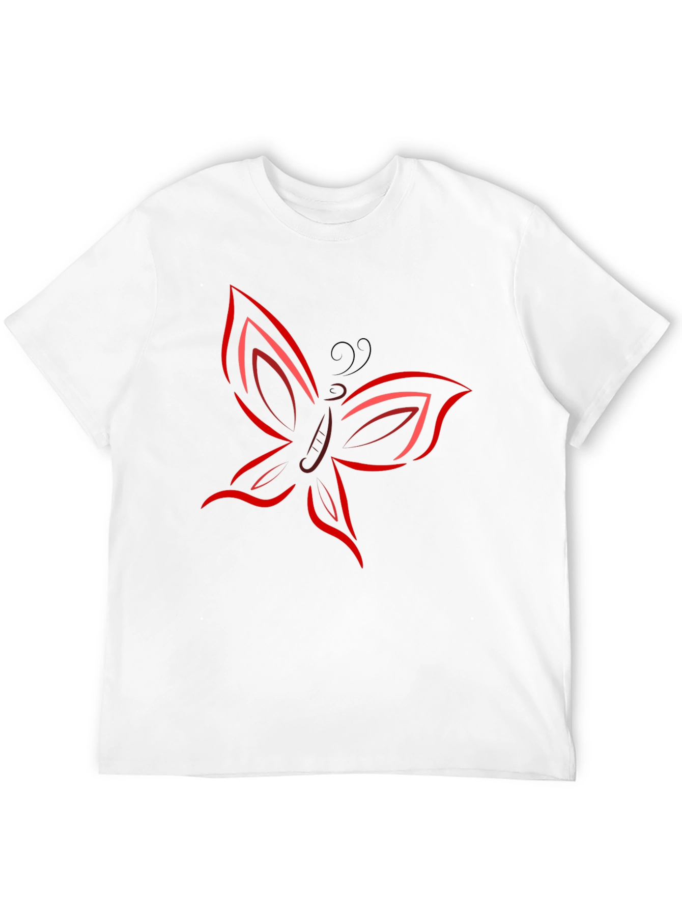 Black Butterfly Graphic T-Shirt - Bold Red Design view 12