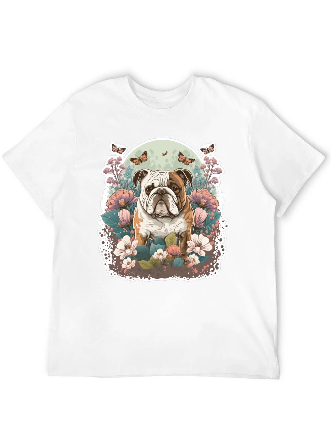 Black Bulldog Floral T-Shirt view 12