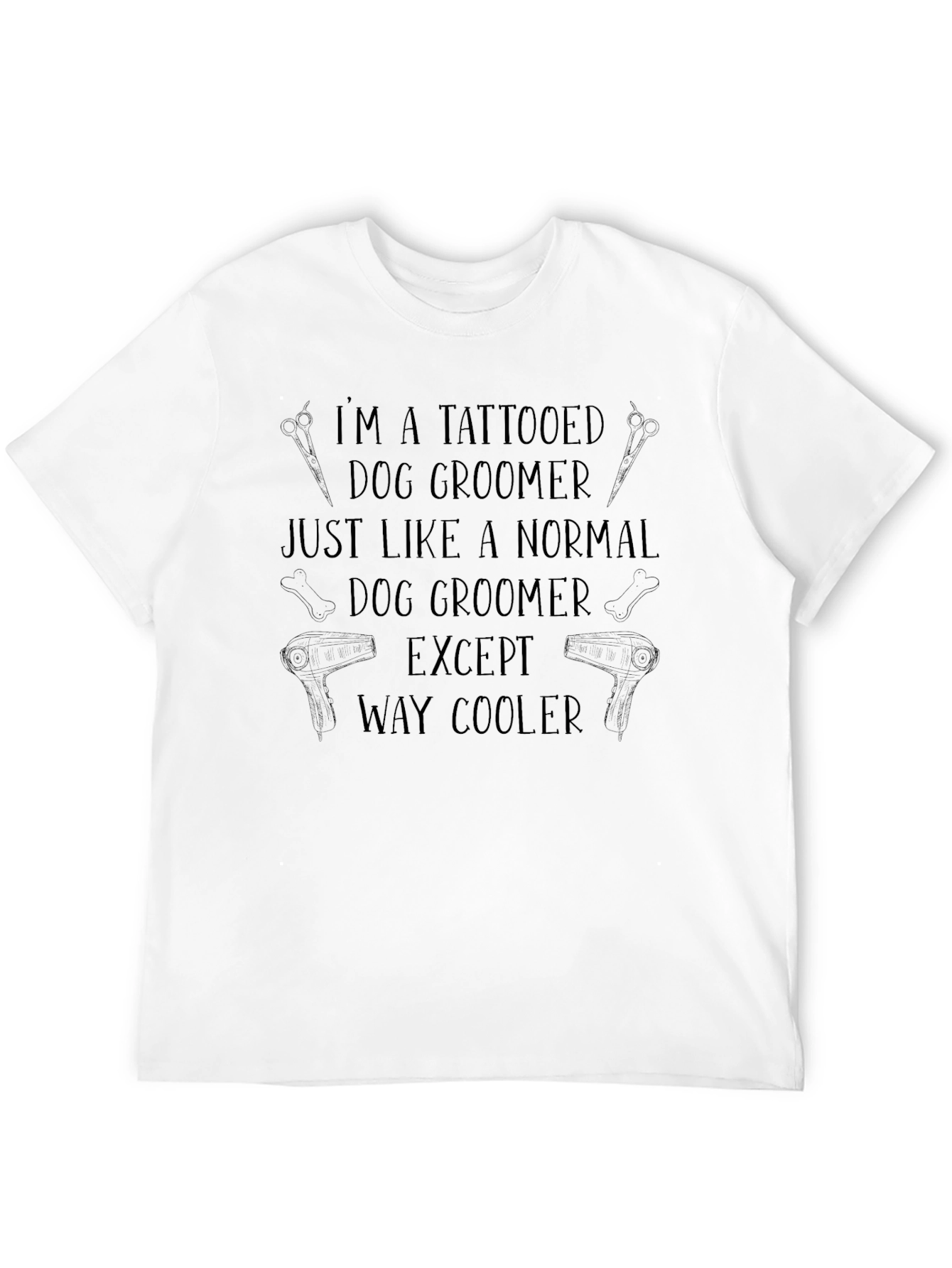 Black Tattooed Dog Groomer Novelty T-Shirt view 12
