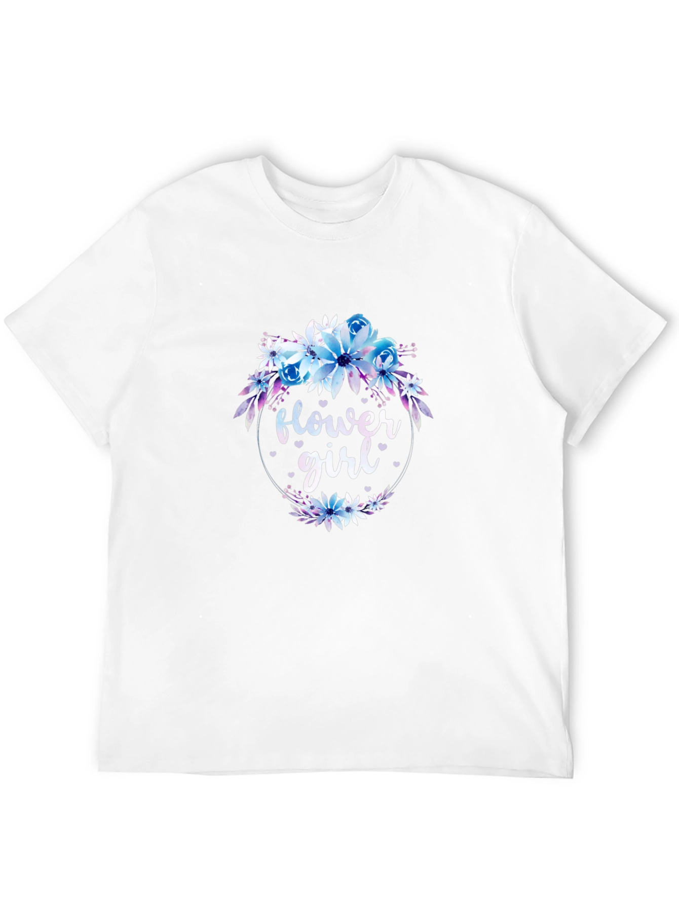 Black Flower Girl Floral Wreath Black T-Shirt view 12