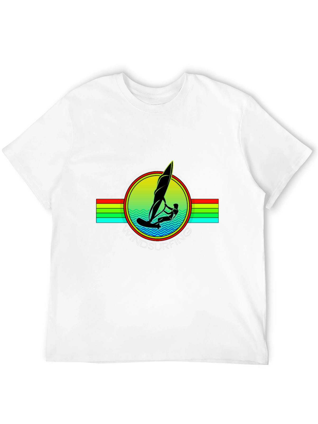 Black Windsurfing Graphic Tee - Black Cotton T-Shirt view 12