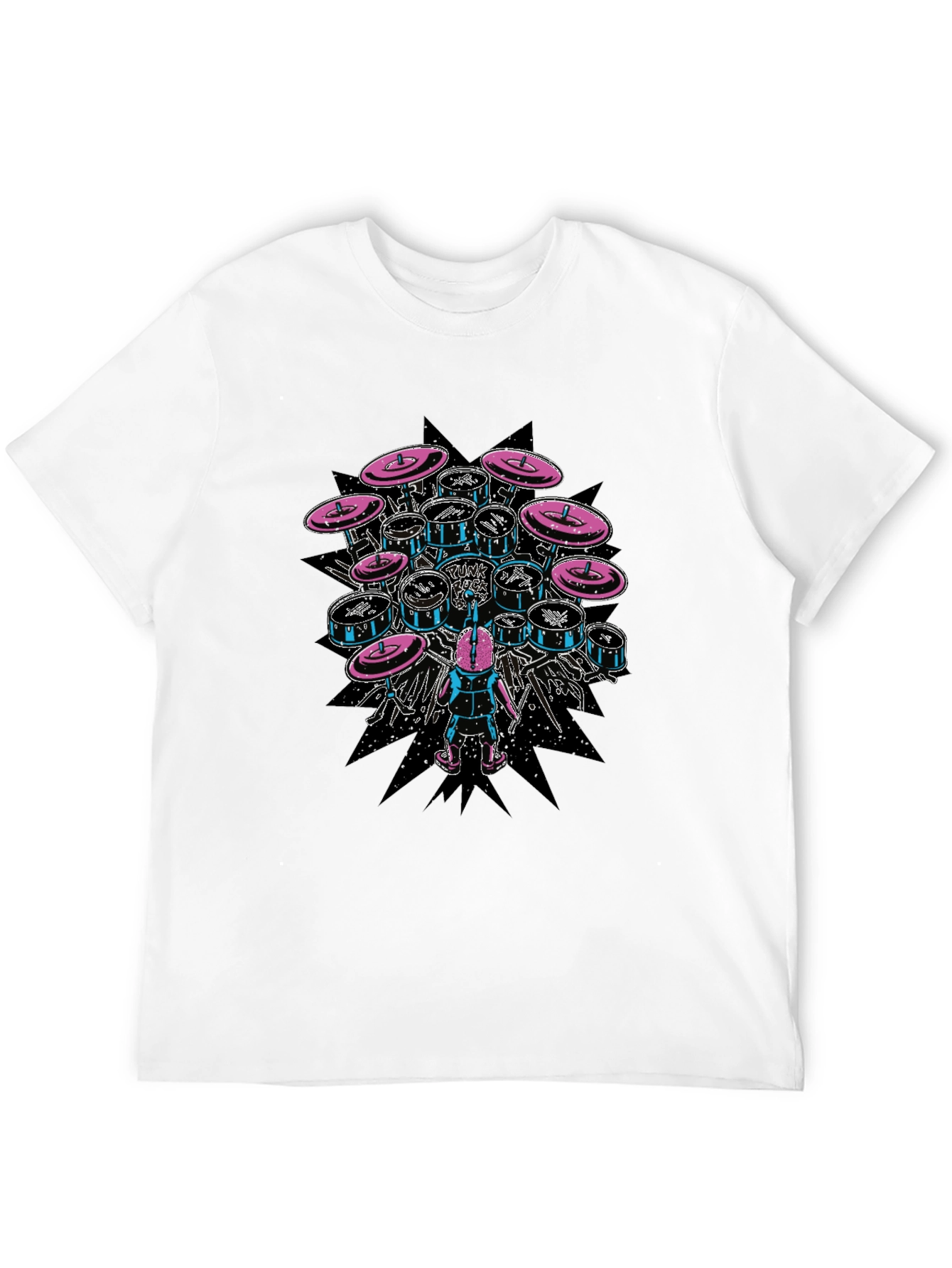 Black Funky Drummer Graphic Tee - Music Lover Shirt view 12