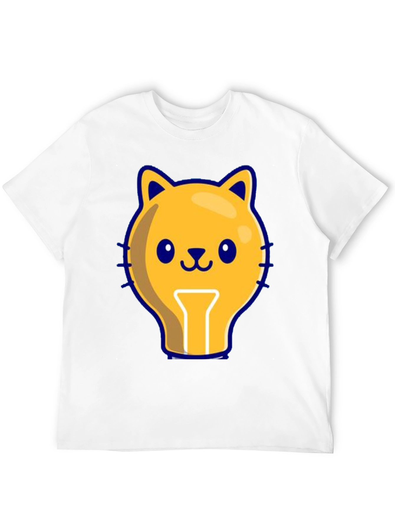 Black Cute Cat Light Bulb Graphic Tee - Black view 12
