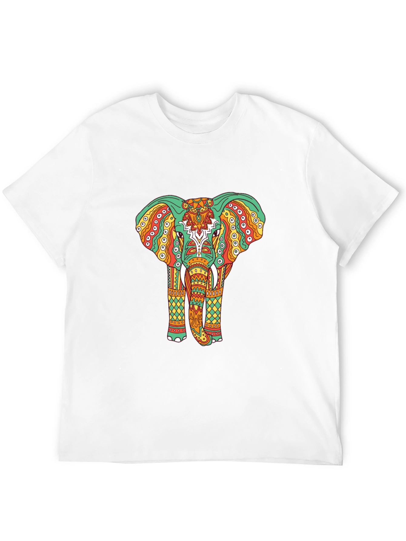 Black Elephant Graphic Tee - Bohemian Style Black T-Shirt view 12