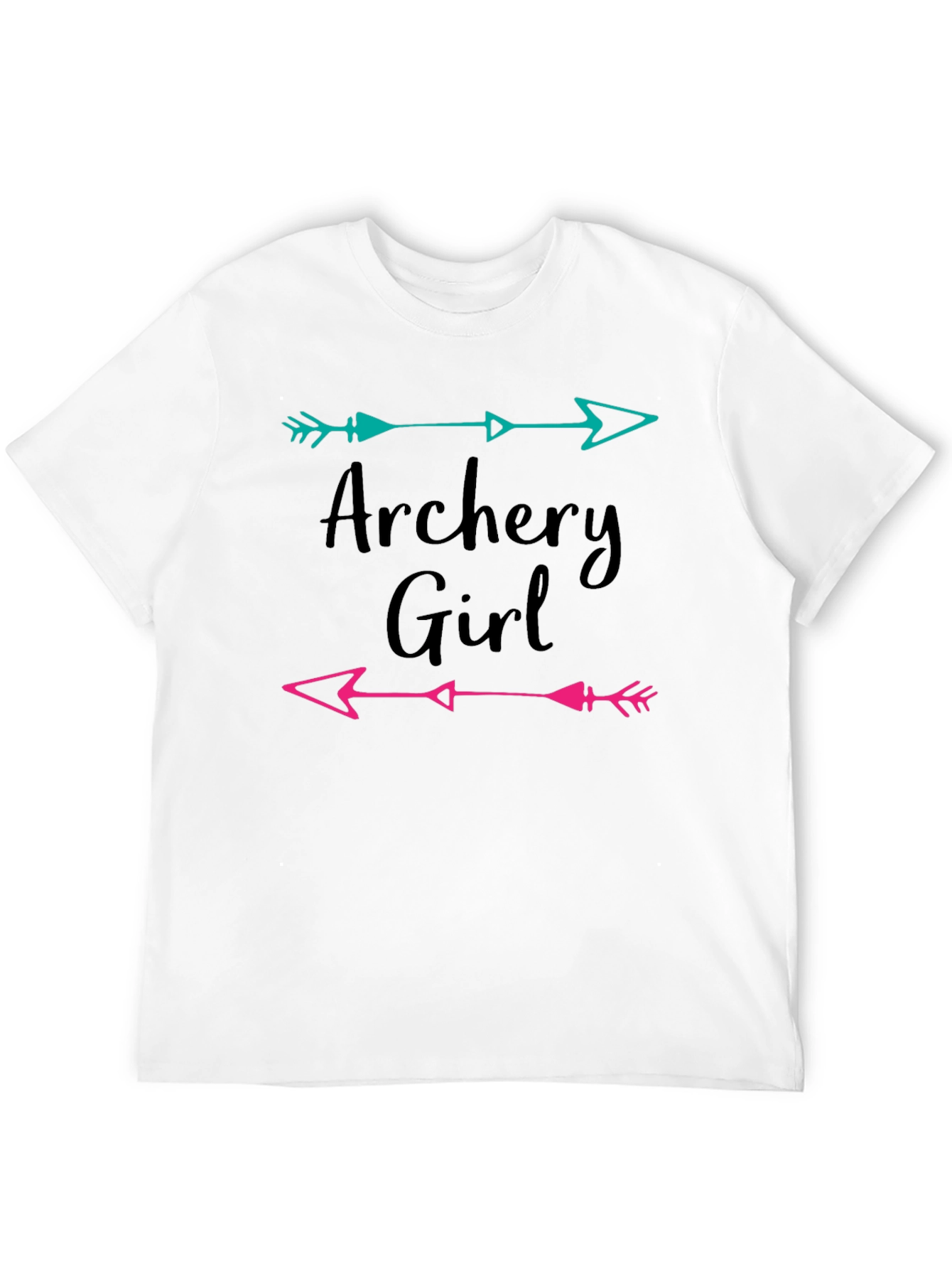 Black Archery Girl Arrow Graphic Tee - Black Cotton T-Shirt view 12