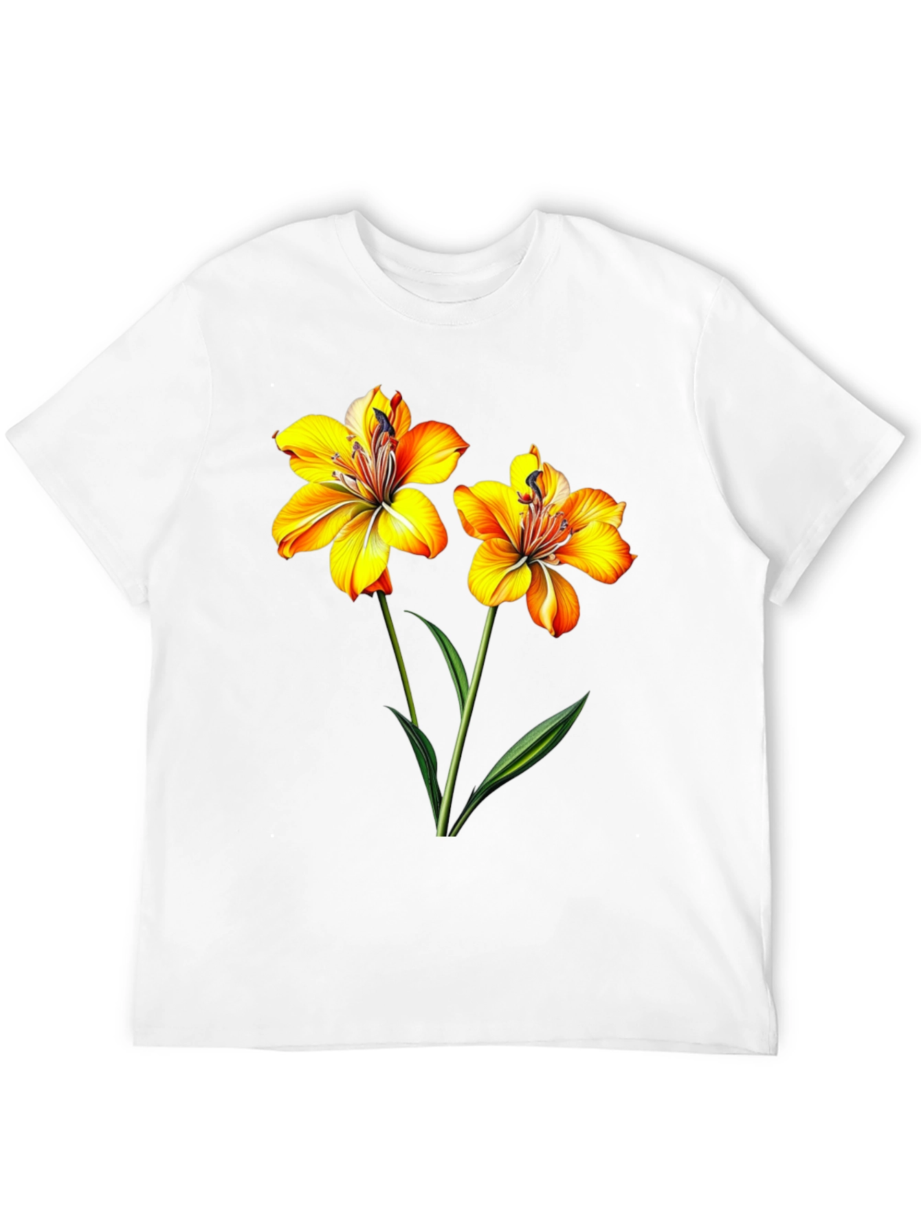 Black Floral Print Black T-Shirt for Men view 12