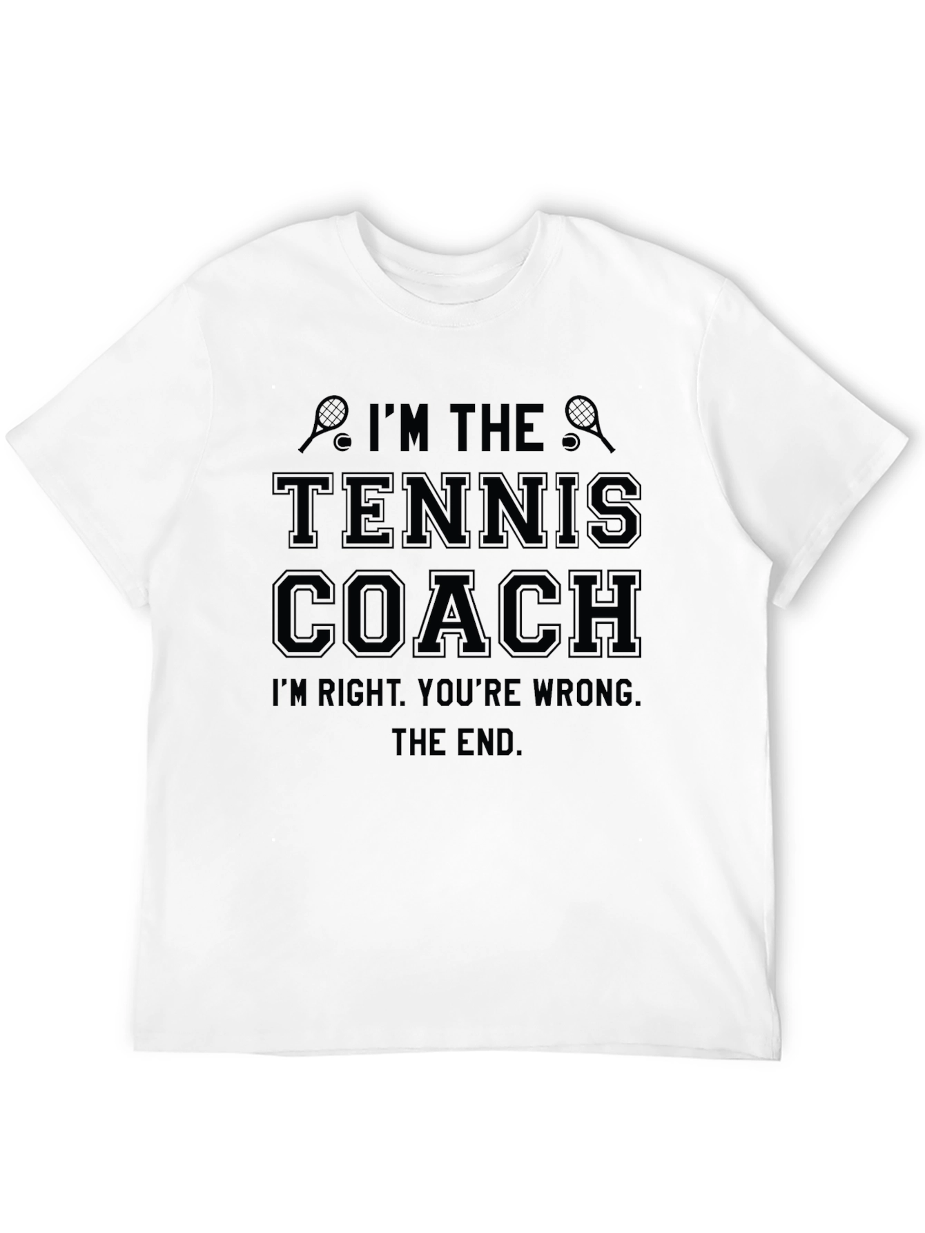 Black Tennis Coach T-Shirt - Funny Sports Tee view 12