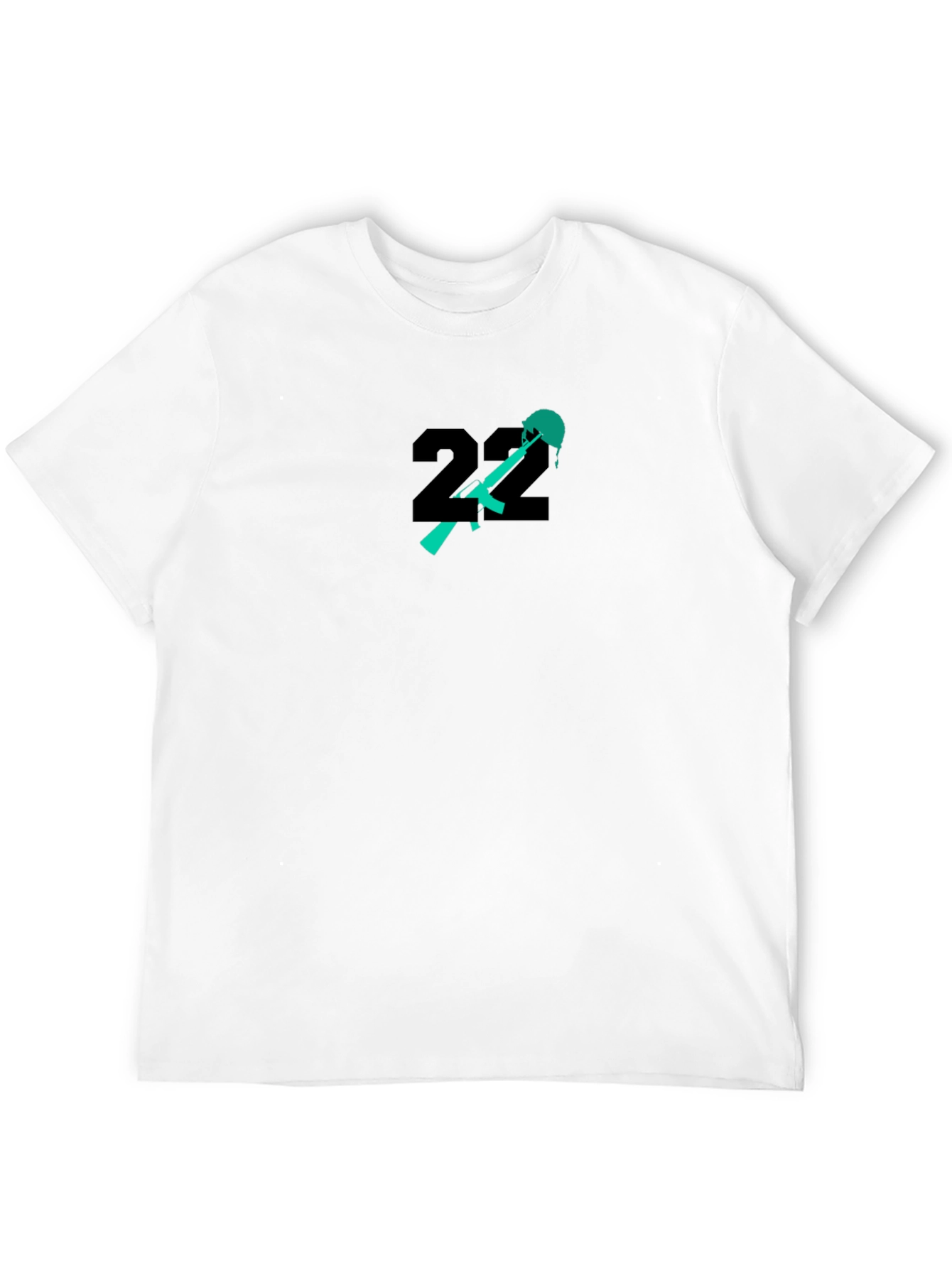 Black Edgy Number 22 Graphic Print Black T-Shirt view 12