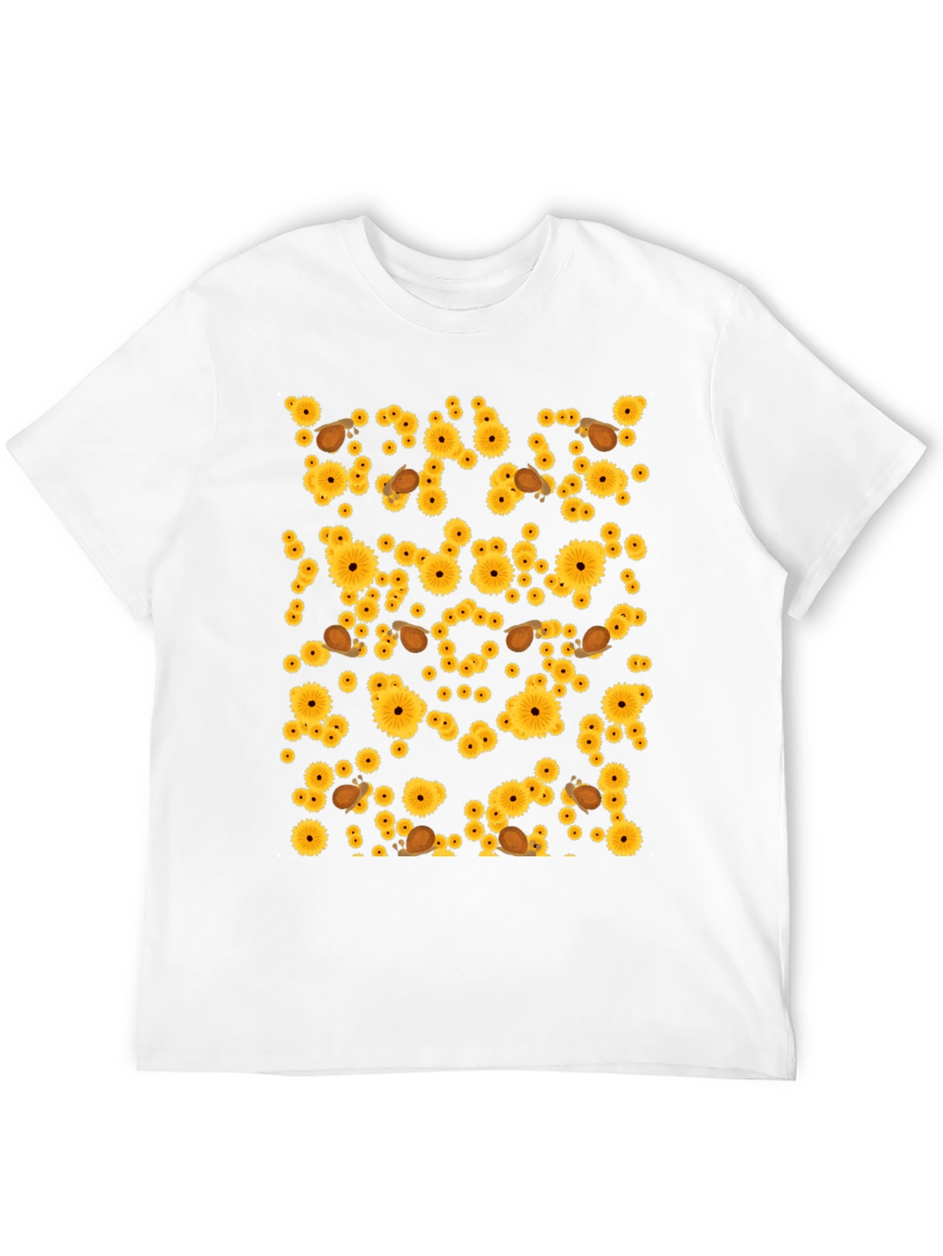 Black Sunflower & Snail Graphic Black T-Shirt view 12