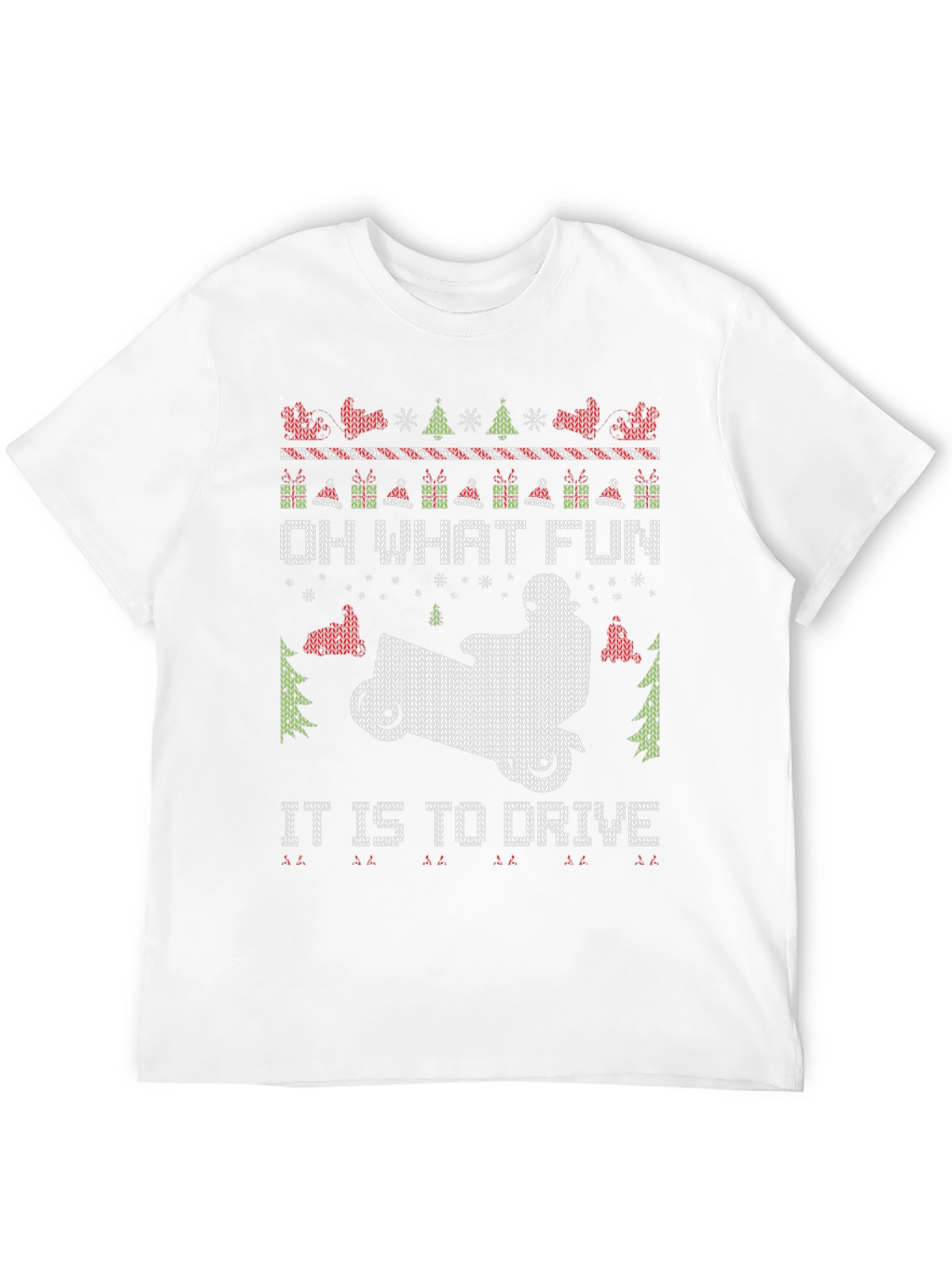 Black Ugly Christmas Snowmobile T-Shirt view 12