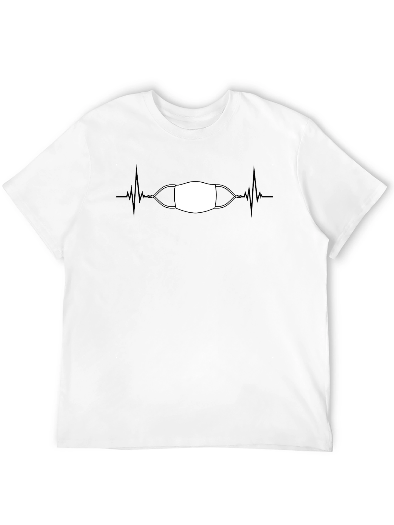 Black Mask Life Tee - Heartbeat Graphic T-Shirt view 12