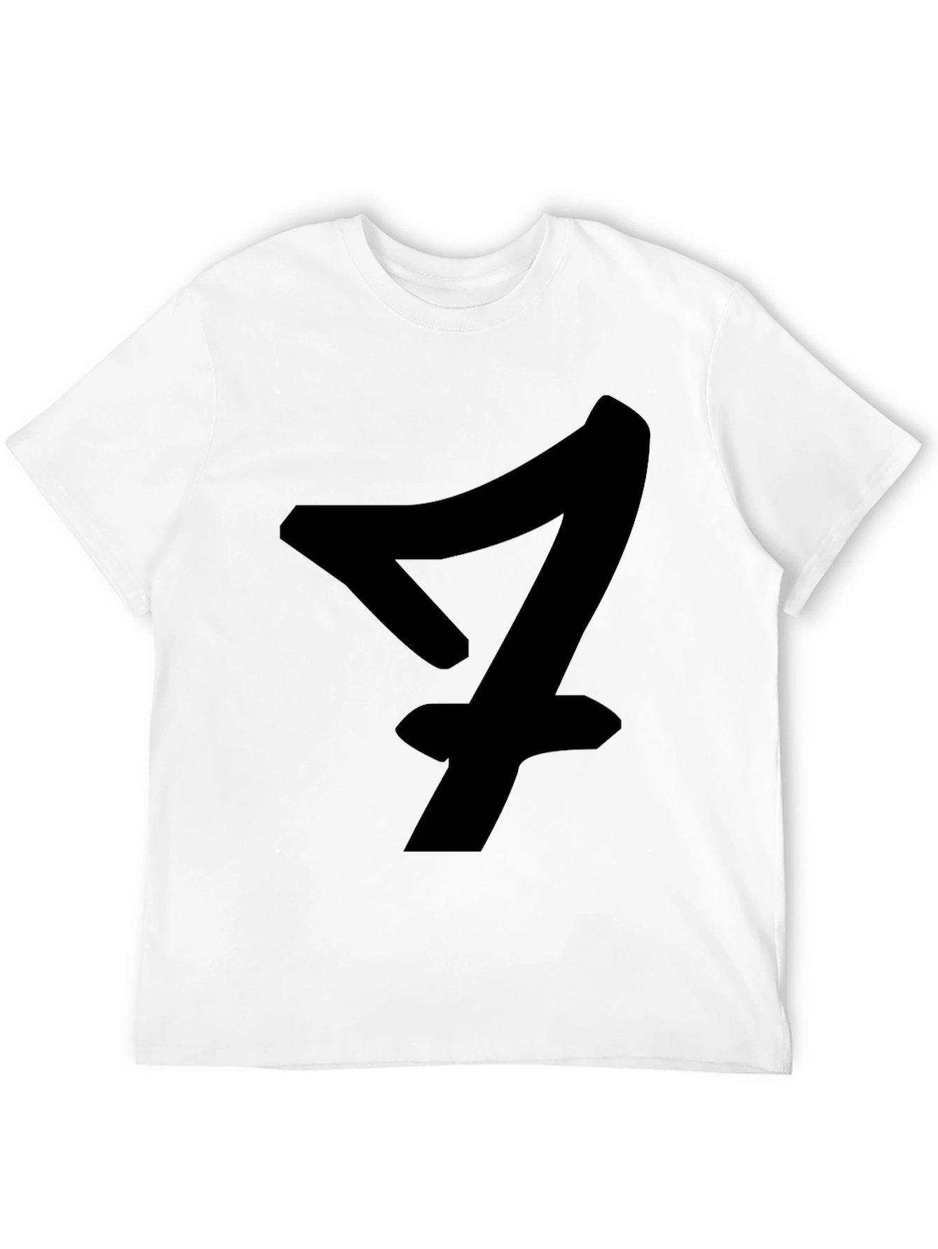Black Black T-Shirt with Bold Number Seven Design view 12
