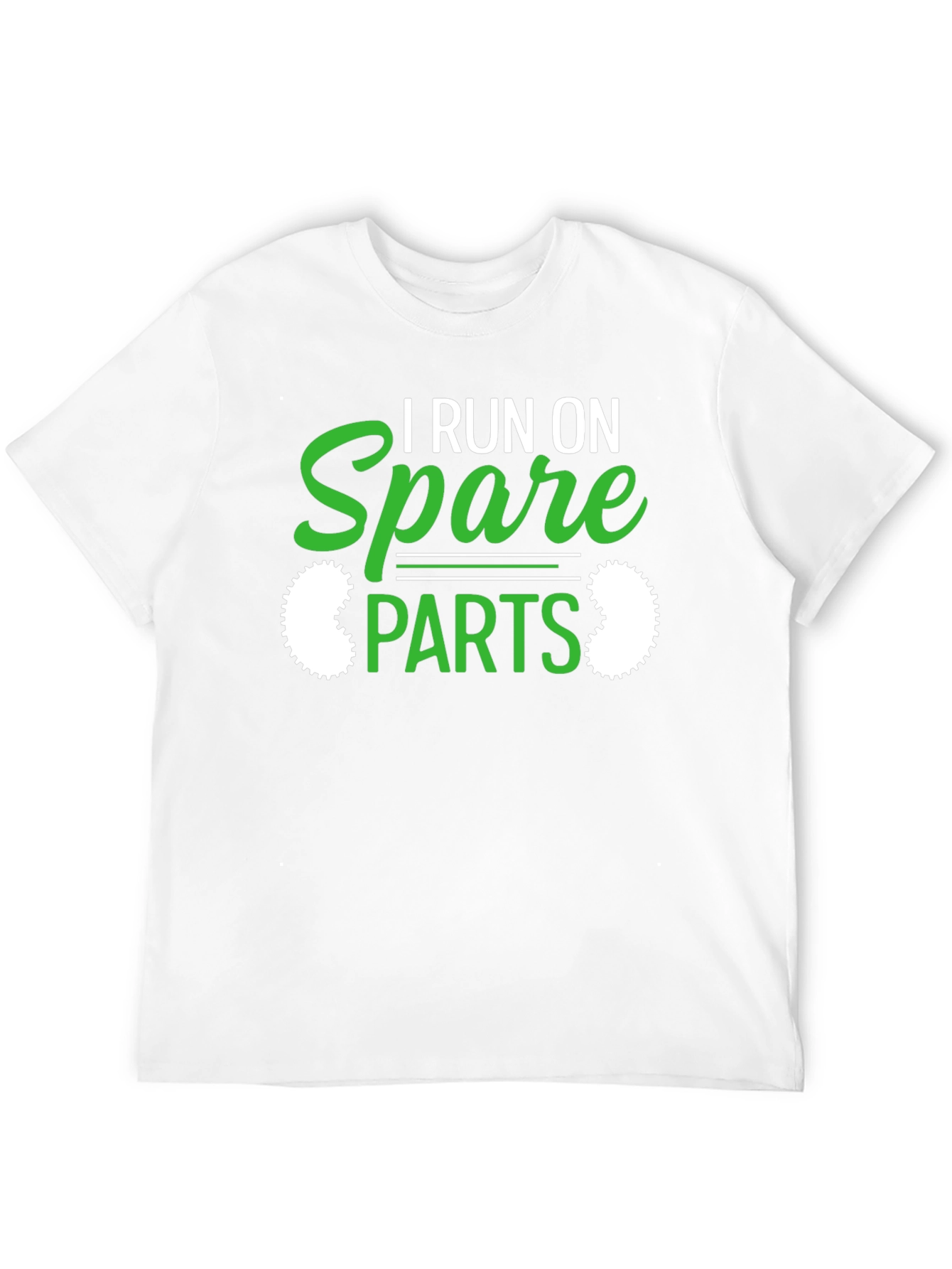 Black I Run On Spare Parts Funny Graphic T-Shirt view 12