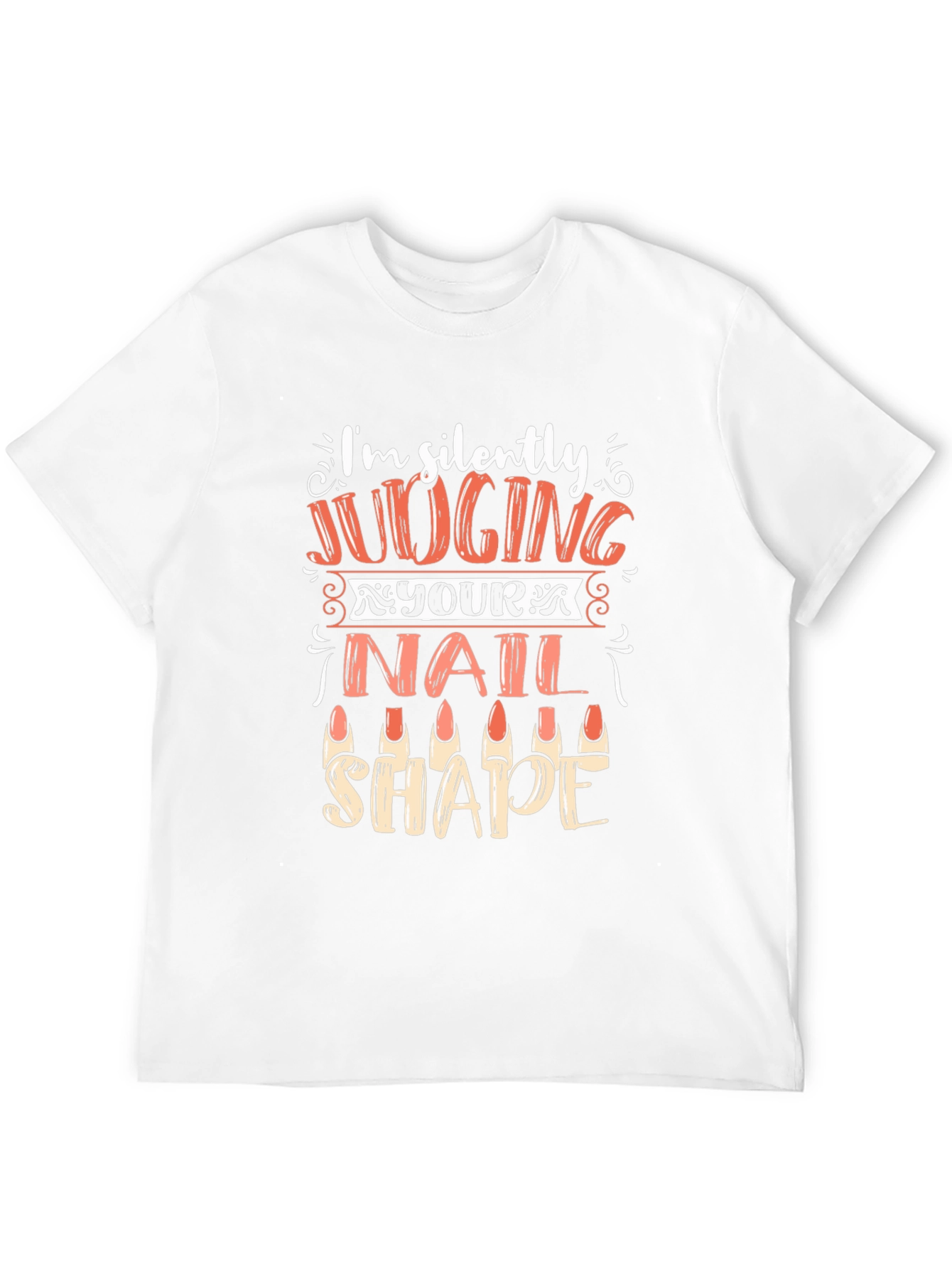 Black Funny Nail Shape Judging T-Shirt view 12