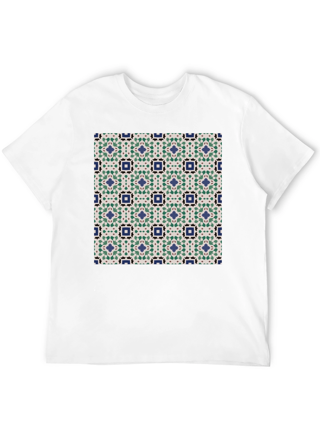 Black Patterned T-Shirt: Geometric Design view 12