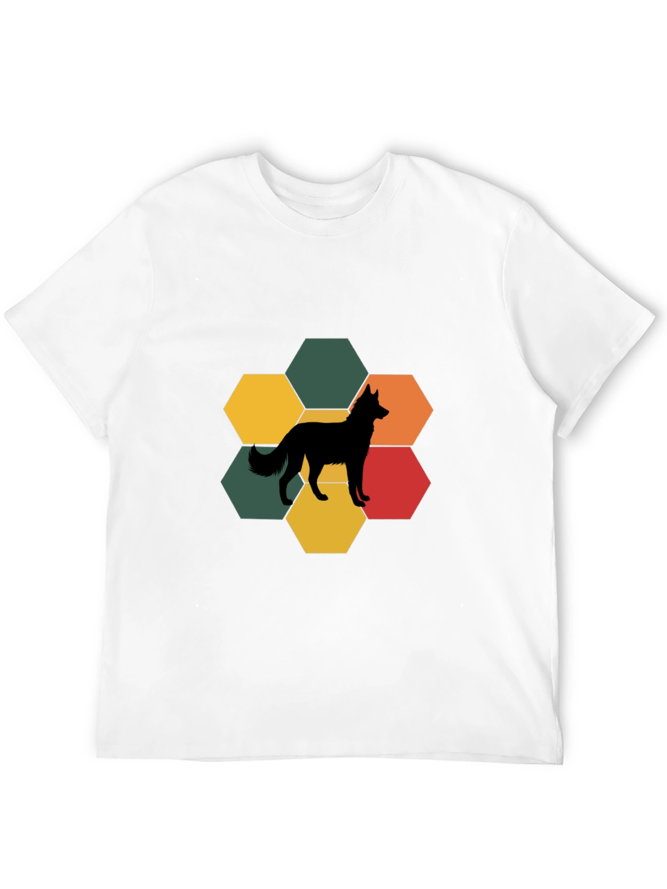 Black Dog Silhouette Hexagon T-Shirt view 12