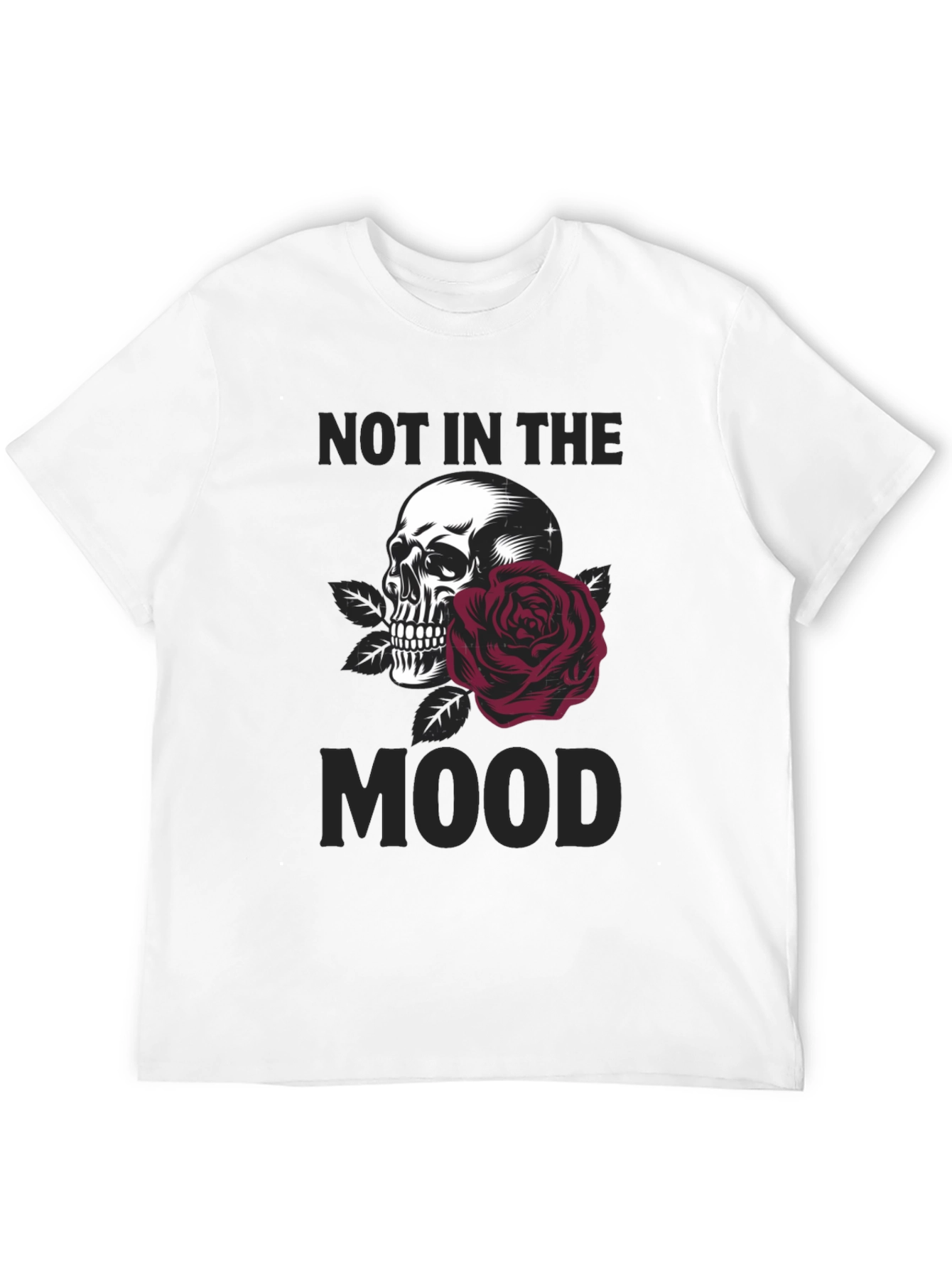 Not in the Mood Skull & Rose Graphic T-Shirt - 12