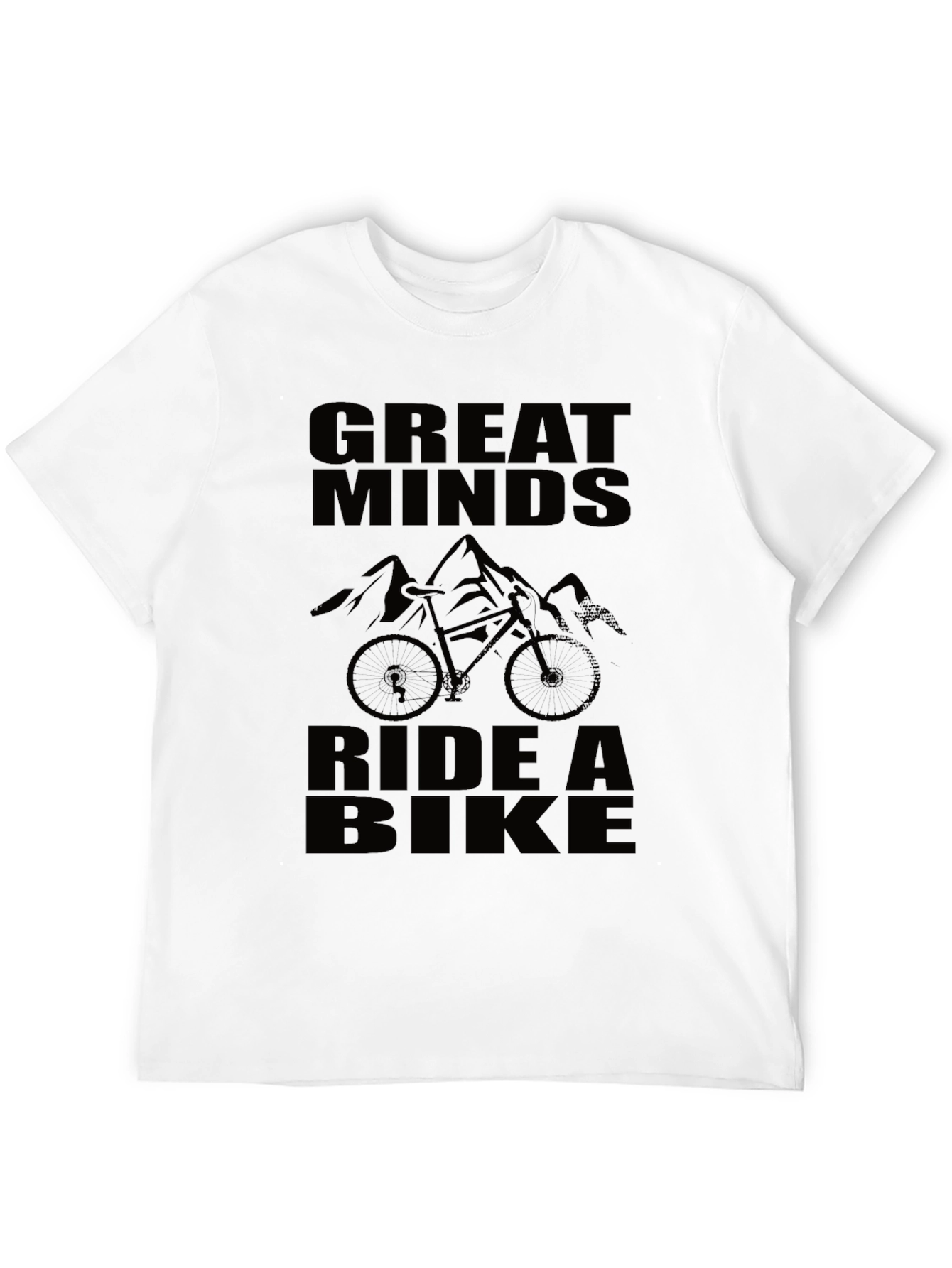 Black Great Minds Ride a Bike Black Graphic T-Shirt view 12