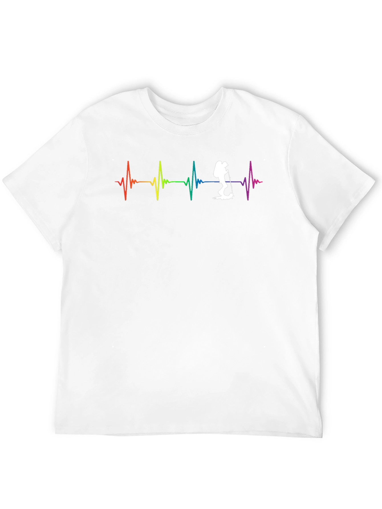 Black Rainbow Heartbeat Hiker Graphic Tee view 12