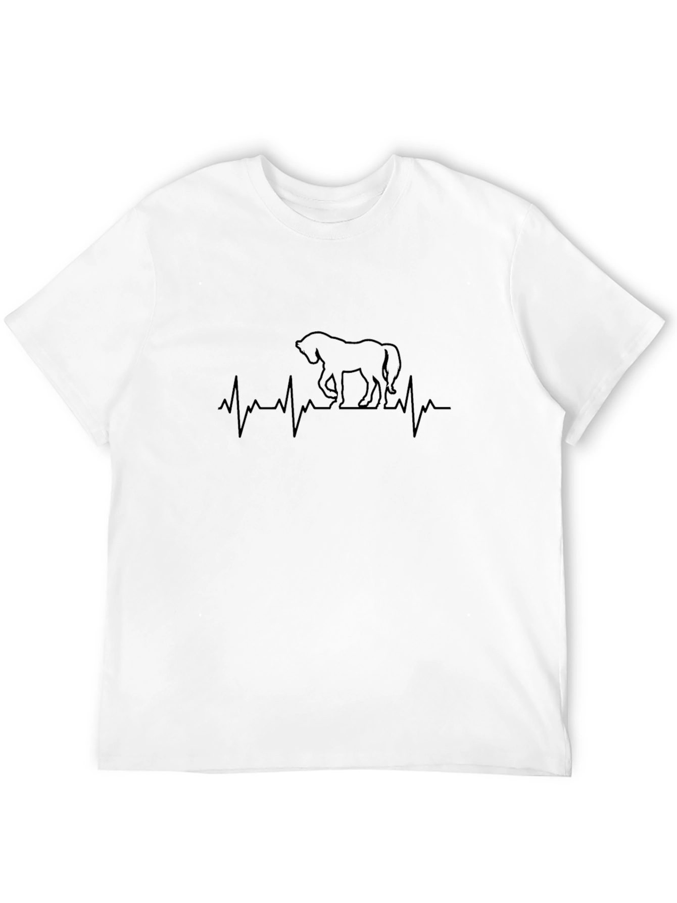 Black Horse Heartbeat T-Shirt - Equestrian Lover Tee view 12