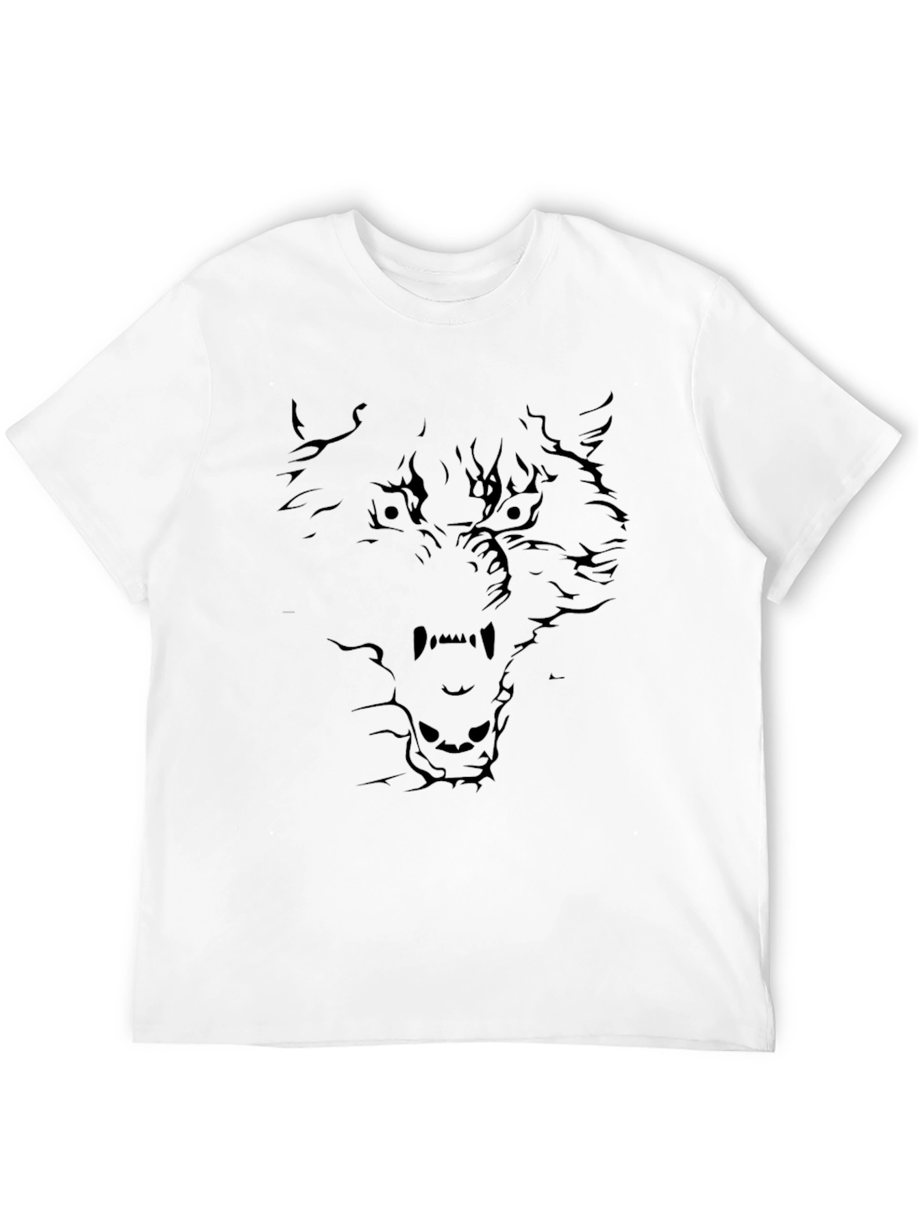 Black Men's Black Wolf Graphic Tee view 12