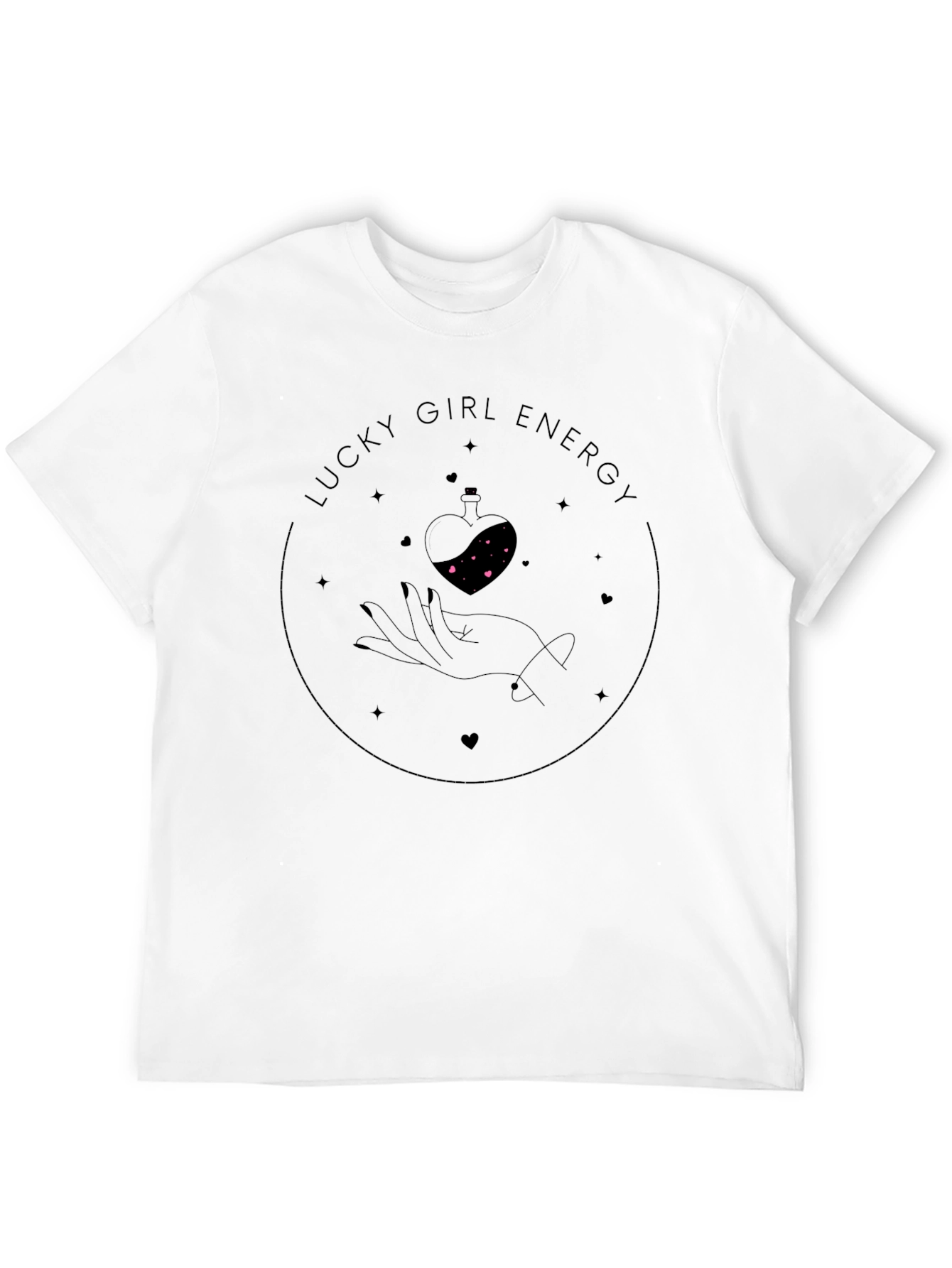 Black Lucky Girl Energy Graphic Tee - Black view 12