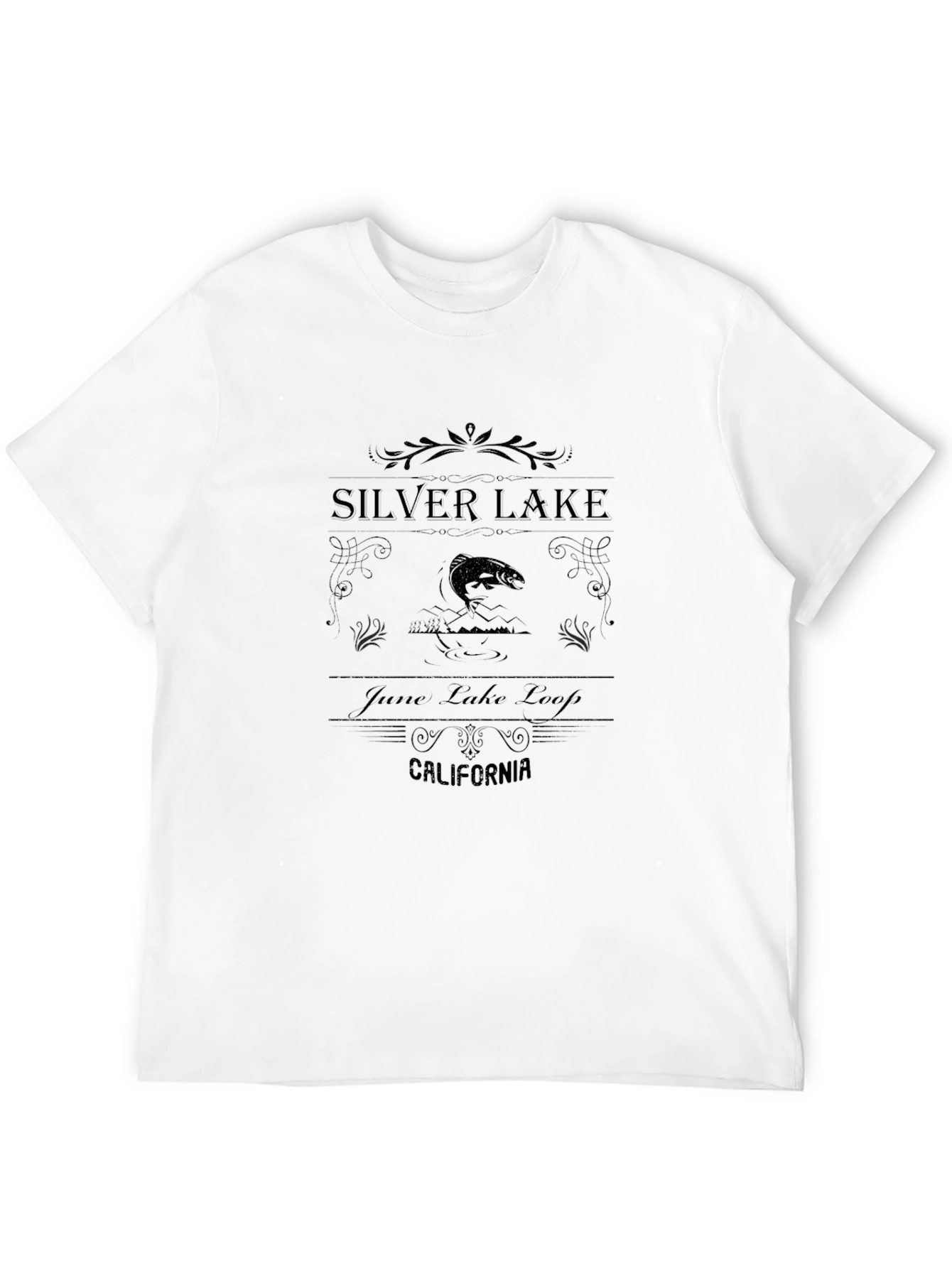 Black Silver Lake June Lake Loop California Graphic Tee view 12