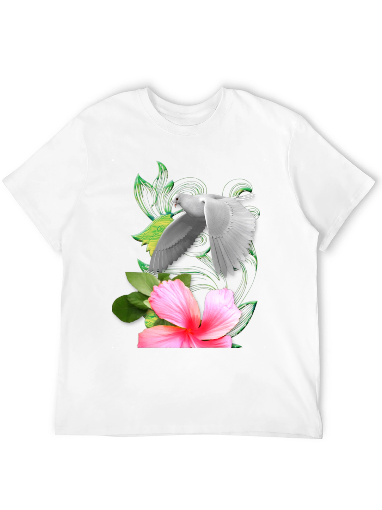 Black Dove & Hibiscus Graphic T-Shirt view 12