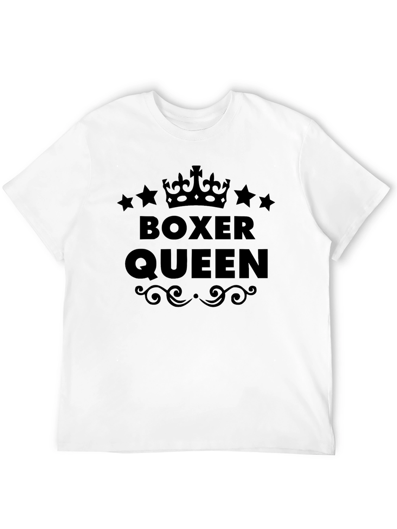 Black Boxer Queen Crown Graphic Tee - Black view 12
