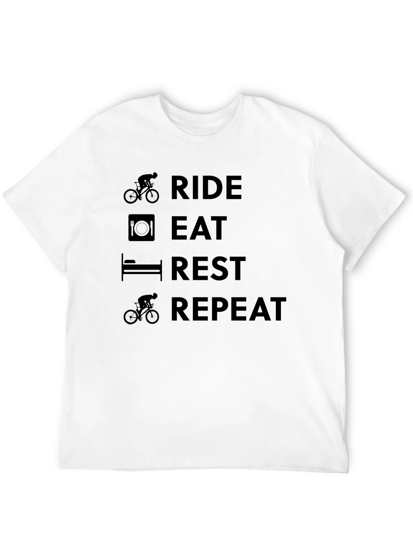 Black Ride Eat Rest Repeat Cycling T-Shirt view 12