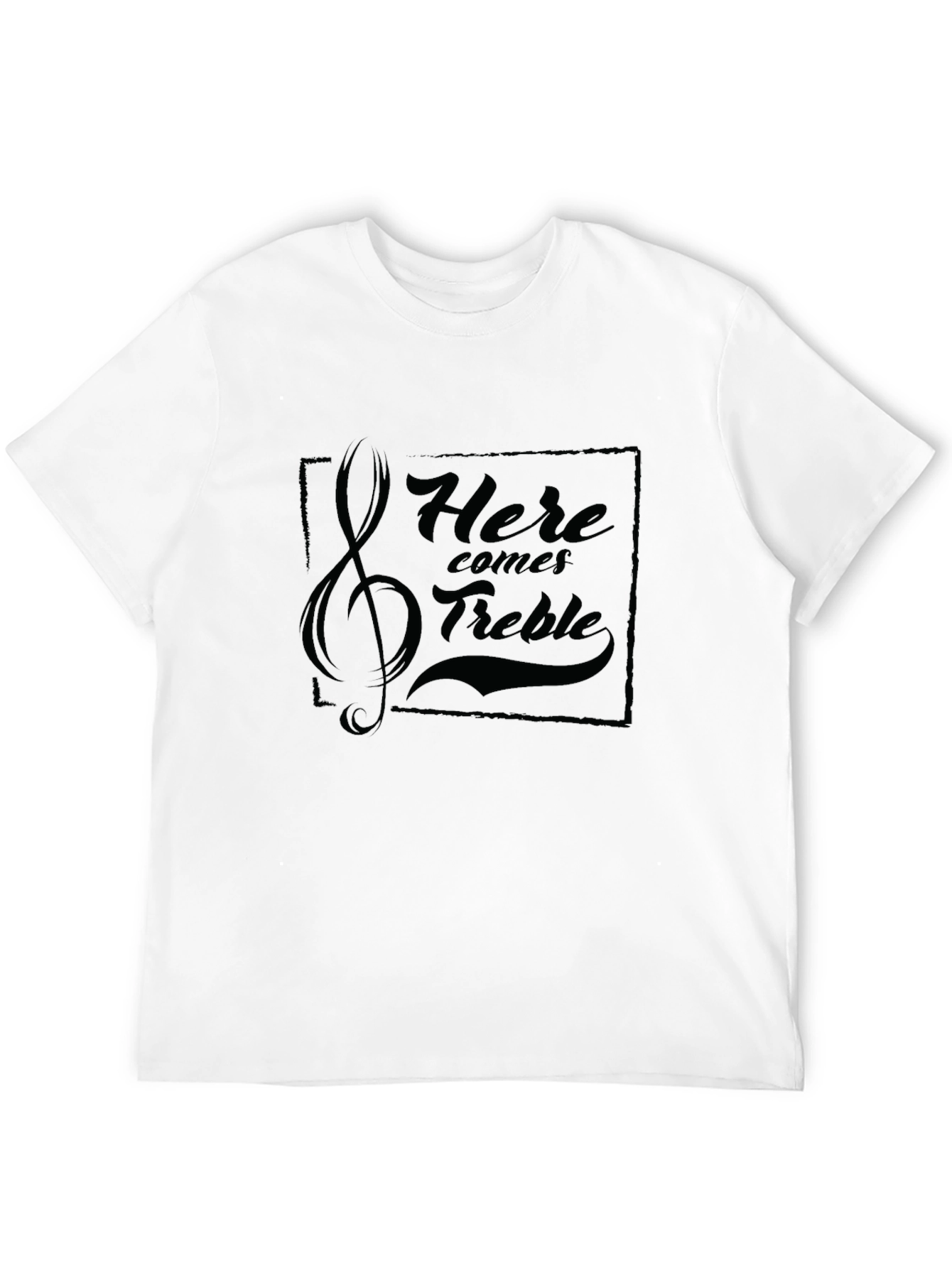Black Here Comes Treble Music T-Shirt view 12