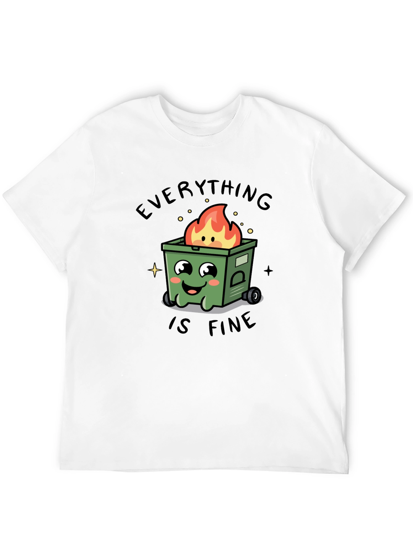 Black Everything Is Fine T-Shirt - Dumpster Fire Graphic Tee view 12