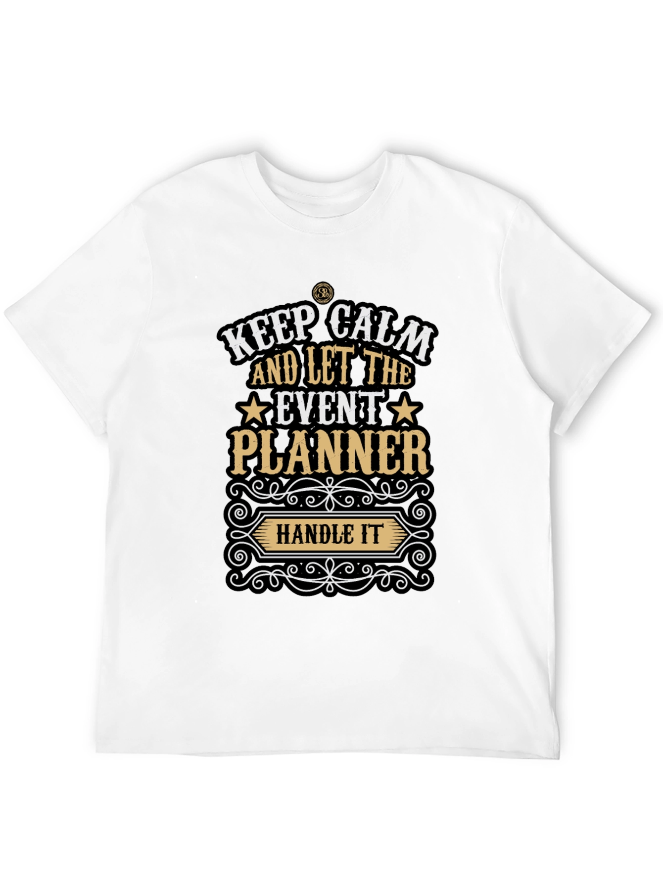 Black Keep Calm Event Planner Graphic Tee view 12