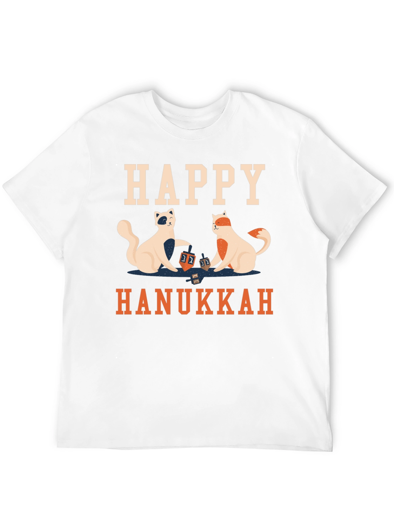 Black Happy Hanukkah Cats Men's T-Shirt view 12